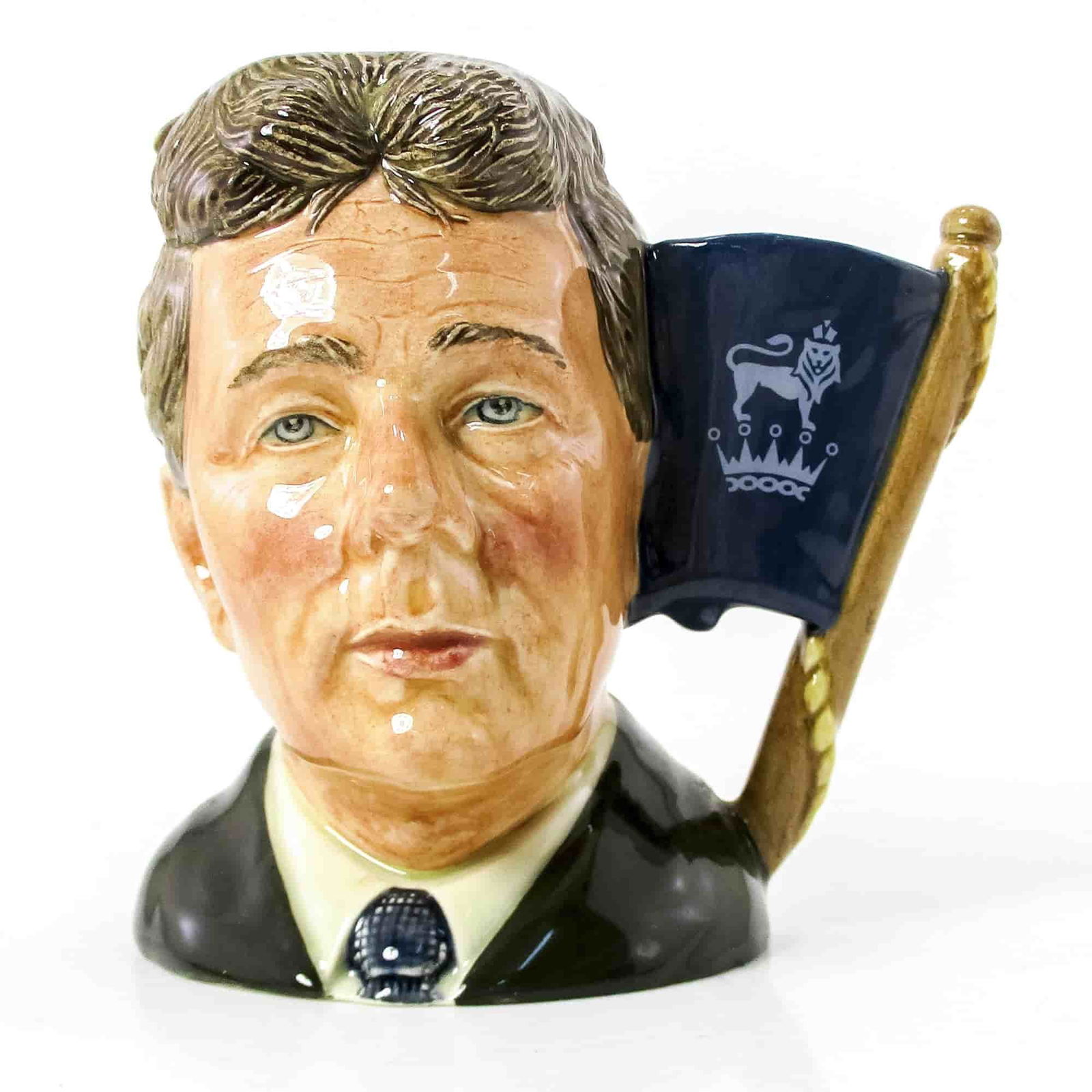 Michael Doulton D6808 - Small - Royal Doulton Character Jug: Black, brown, and blue coloration. This jug was manufactured in an edition of 9,500 pieces. It was only available for sale at retail locations where and when Michael Doulton was present. ArtistWilliam