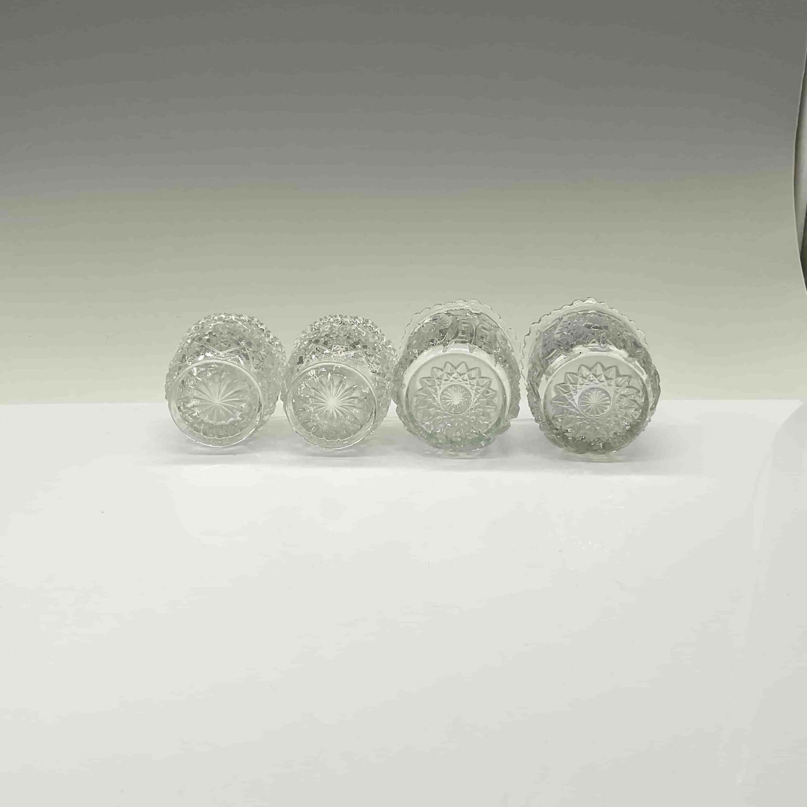 4pc Early Pattern Glass Toothpick Holders - 3