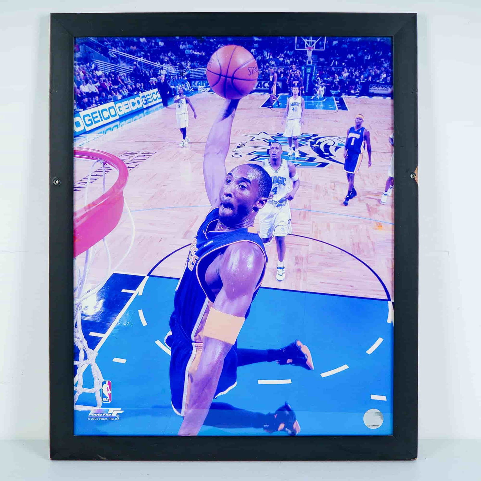 Kobe Bryant Slam Dunk Color Photograph Print w/ NBA Authentication Hologram (1 of 4)