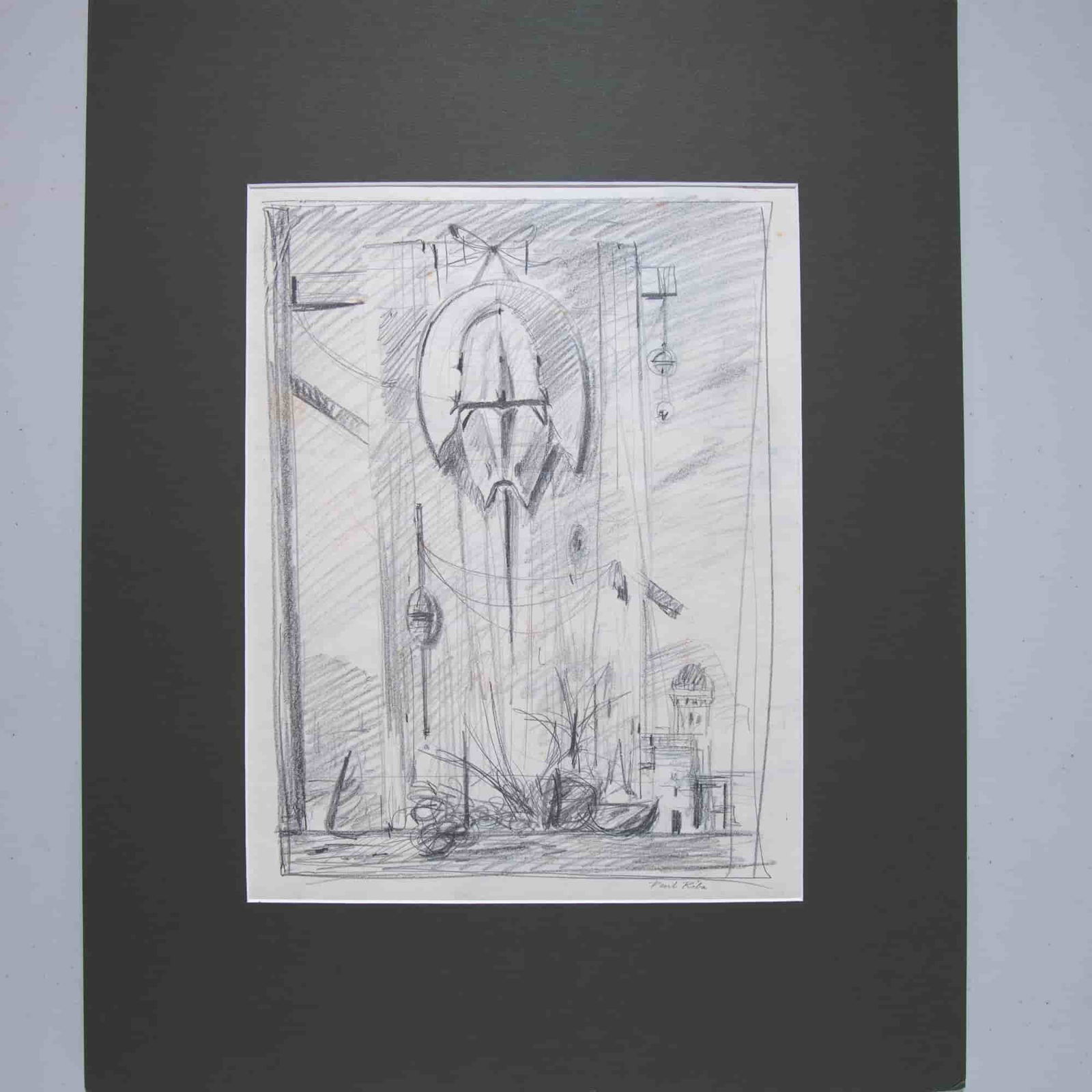 Paul Riba, Original Graphite Drawing on Paper, Signed (1 of 3)