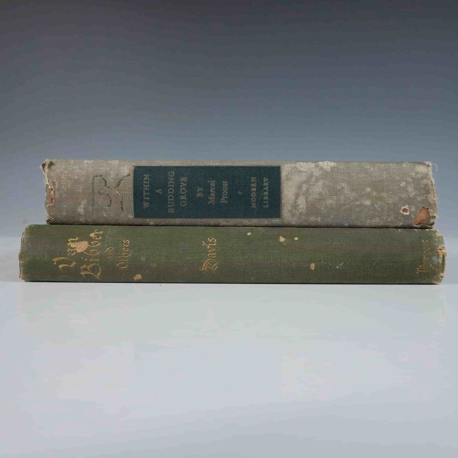 2 Classic Literature Books, Proust and Davis: Titles including Within a Budding Grove by Marcel Proust (1924) and Van Bibber and Others by Richard Harding Davis (1893). Within a Budding Grove is part of Proust’s In Search of Lost Time, a