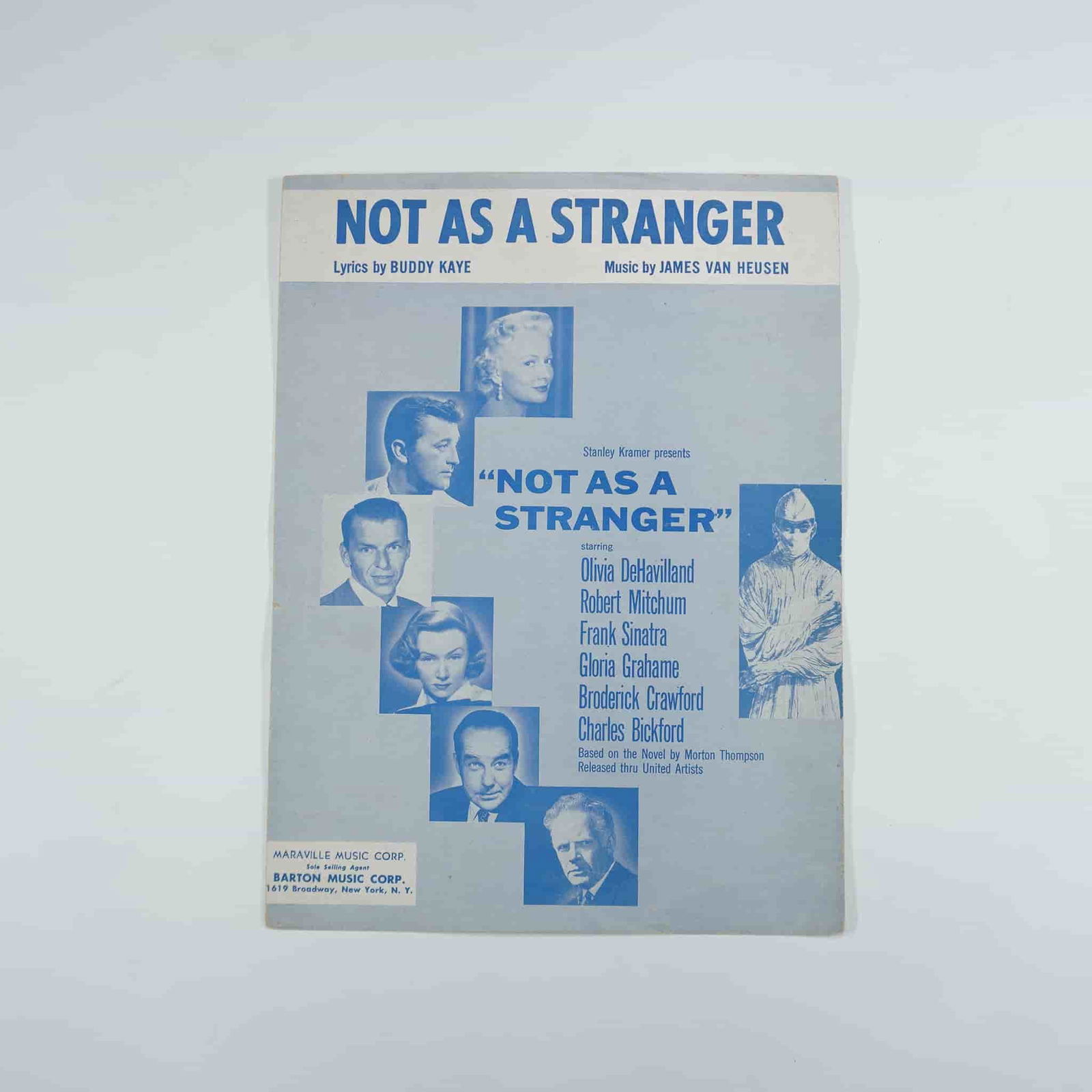 Buddy Kaye and James Van Heusen Sheet Music, Not As A Stranger: Sheet music for 'Not As A Stranger', with lyrics by Buddy Kaye and music by James Van Heusen. Published by Maraville Music Corp. and Barton Music Corp., this piece was released in conjunction with the