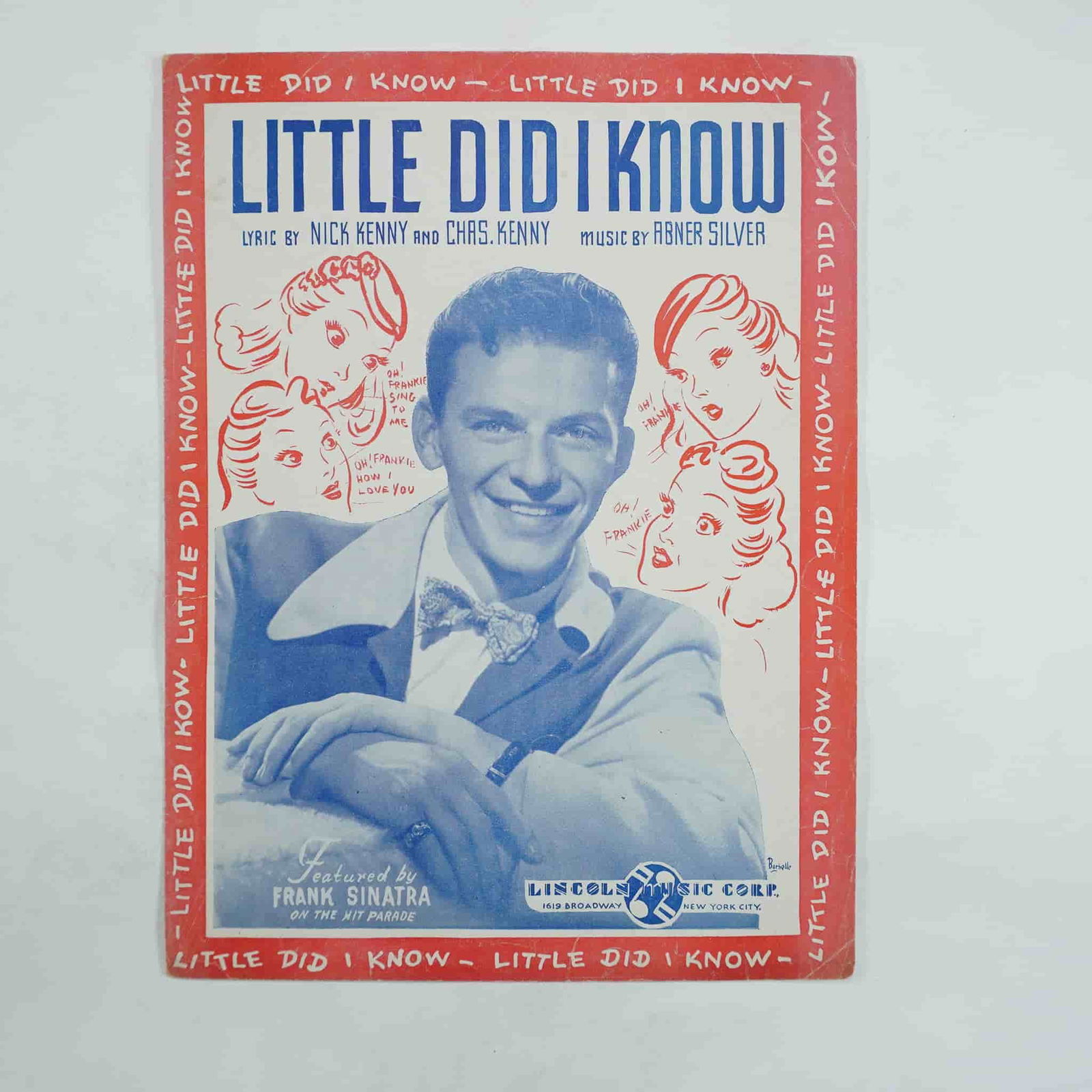 Vintage Sheet Music, Little Did I Know by Abner Silver: This vintage sheet music for Little Did I Know features lyrics by Nick Kenny and Charles Kenny, with music by Abner Silver. Notably, it was performed by Frank Sinatra on The Hit Parade, making it a so