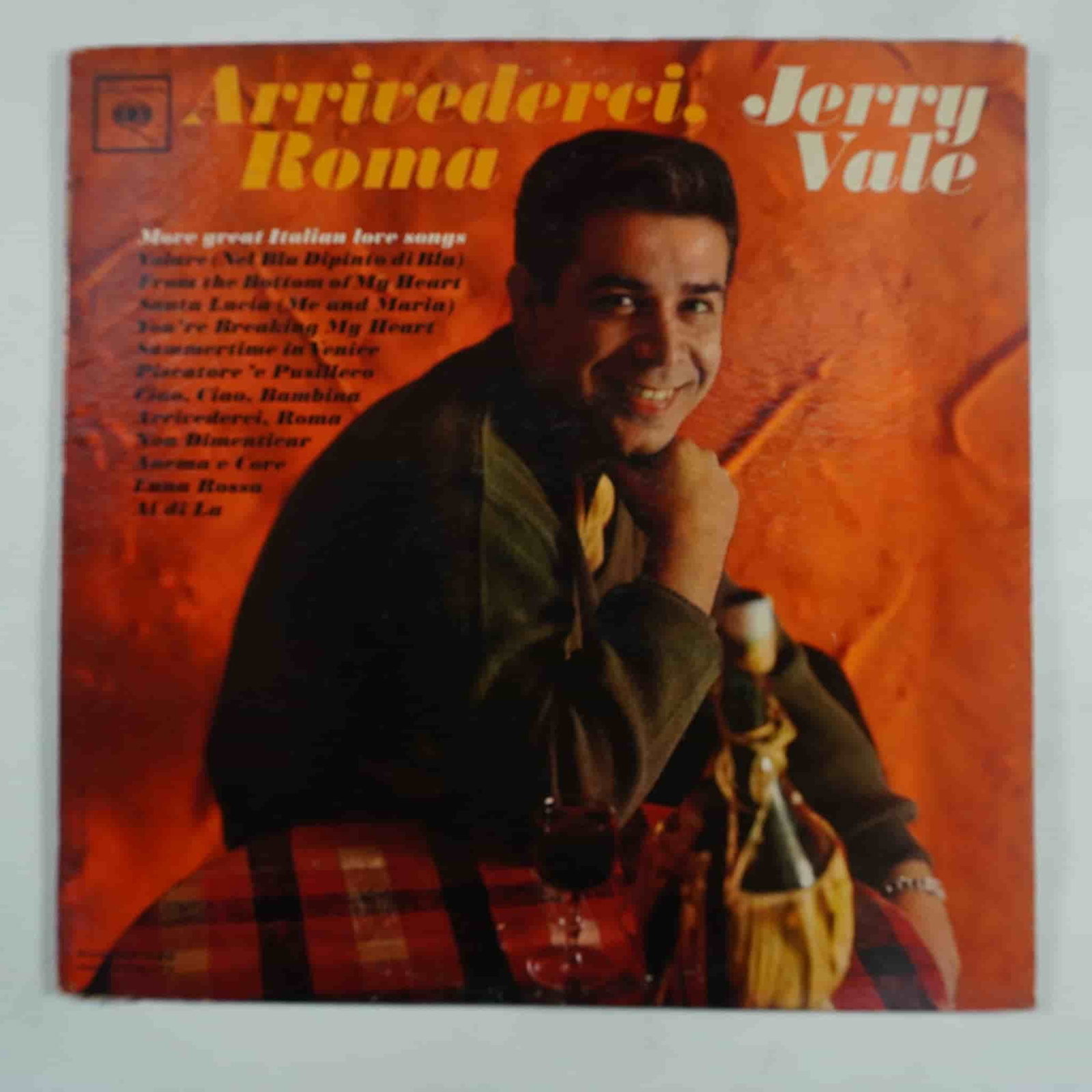 Jerry Vale Arrivederci, Roma Vinyl LP, Columbia CL 1955: This original 1955 vinyl LP by Jerry Vale, titled Arrivederci, Roma, features a collection of classic Italian love songs performed by the renowned American singer. Released under Columbia Records (CL