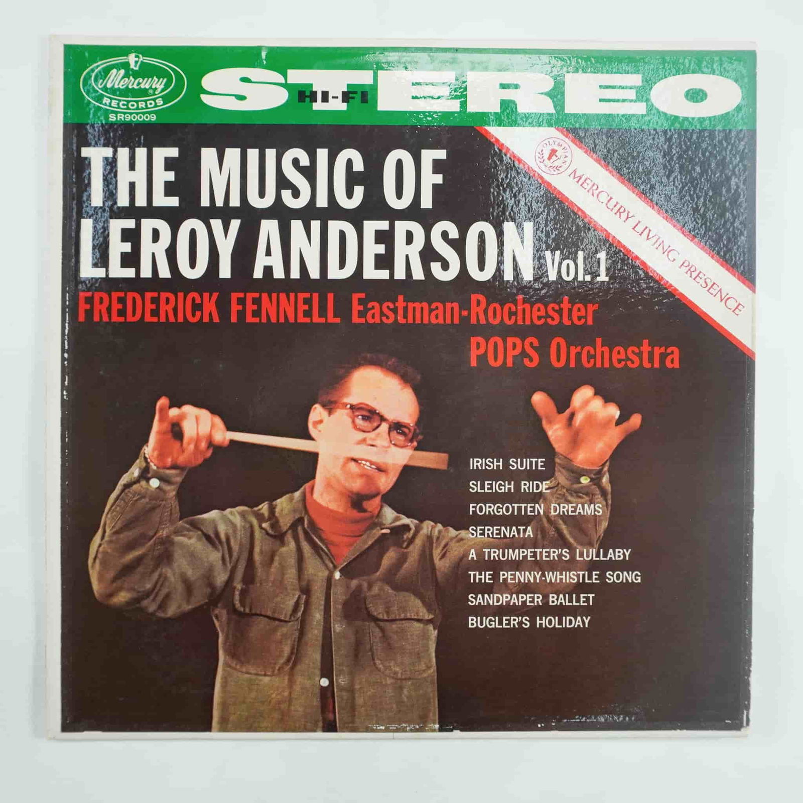 Music of Leroy Anderson Vol. 1 Vinyl LP, Mercury Living Presence: This vintage stereo vinyl LP, Music of Leroy Anderson Vol. 1, features conductor Frederick Fennell leading the Eastman-Rochester "Pops" Orchestra in a collection of Anderson’s beloved compositions,