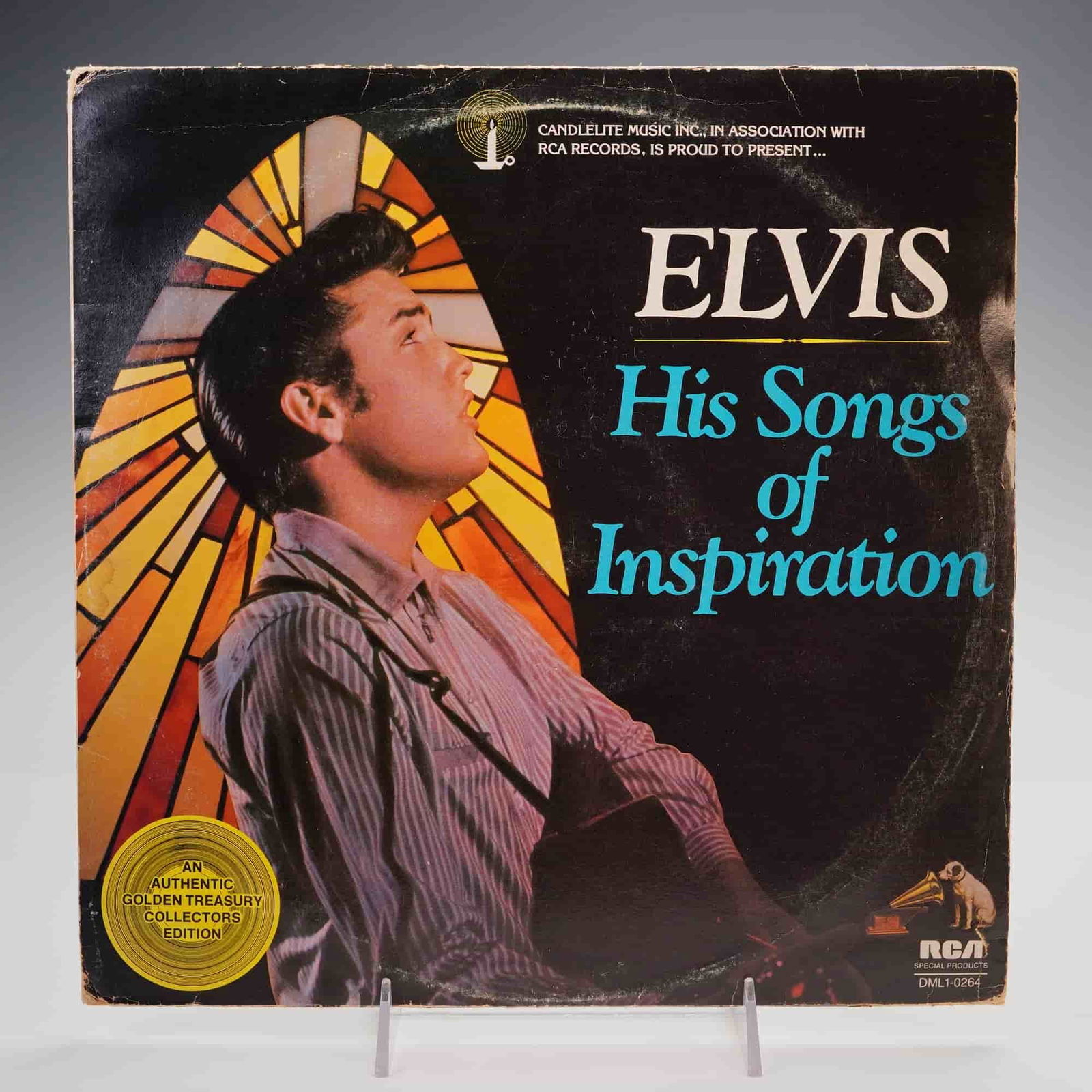 RCA Records Elvis Presley Vinyl Record, His Songs of Inspiration: This 12-inch vinyl LP titled His Songs of Inspiration features Elvis Presley performing a collection of gospel and inspirational tracks, released in 1977 by RCA Special Products in association with Ca