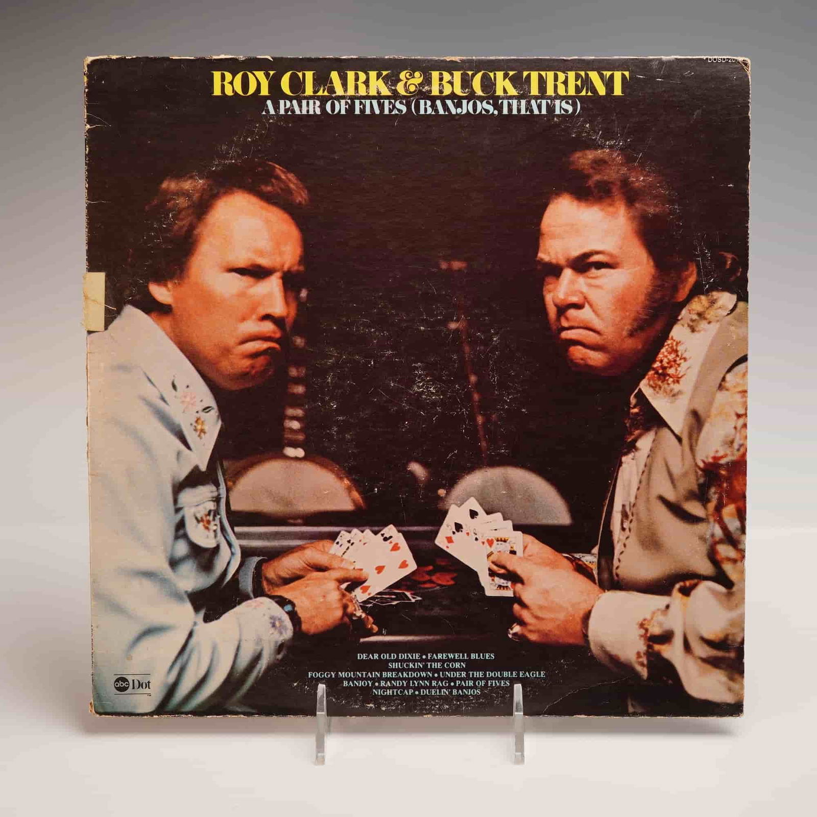 Roy Clark & Buck Trent LP Record: A Pair of Fives (Banjos, That Is): Original LP record titled A Pair of Fives (Banjos, That Is) by country music legends Roy Clark and Buck Trent, released in 1975 by ABC Records under the Dot label, catalog number DOSD-2015. The front