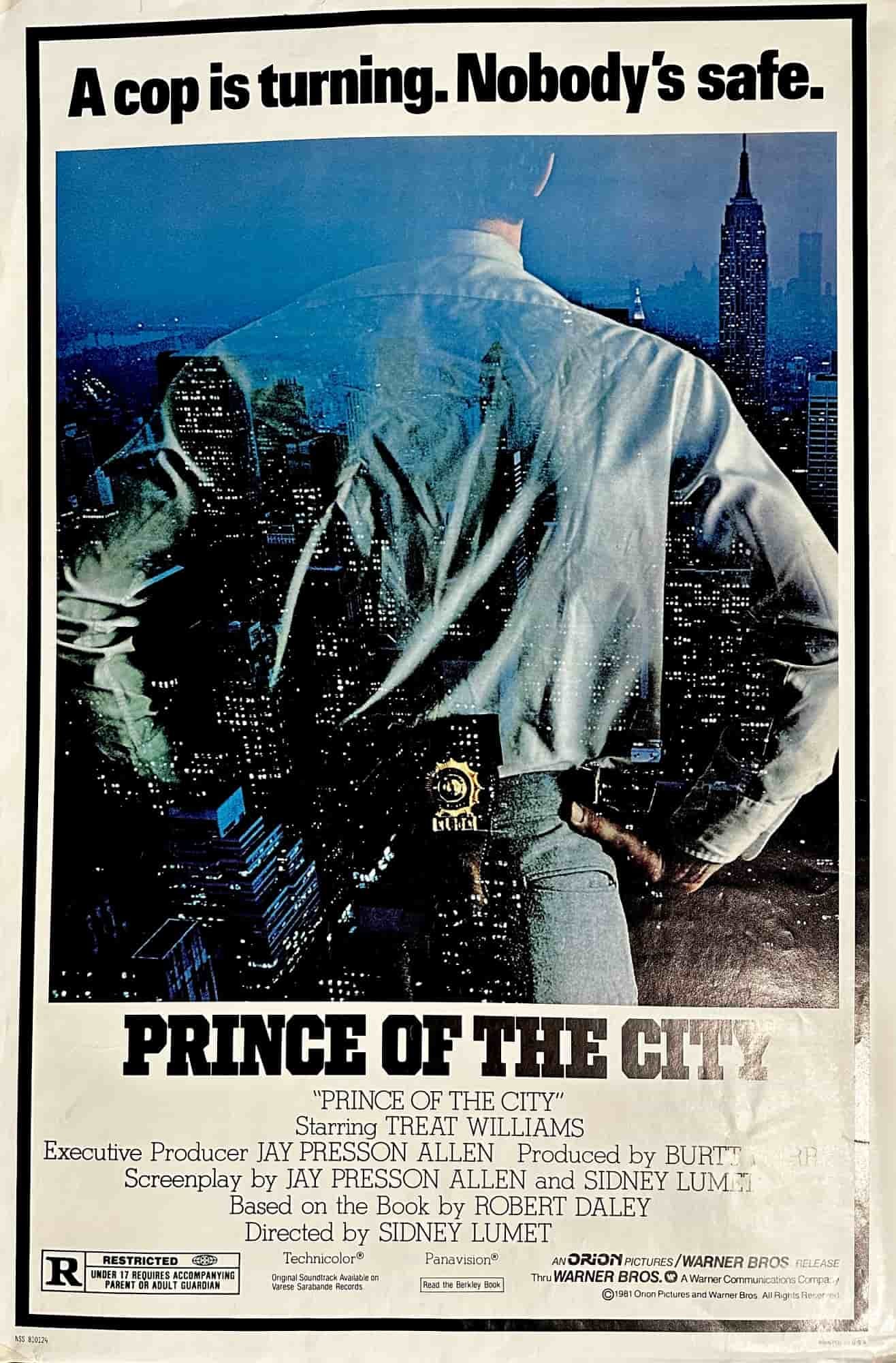 Prince of The City Movie Poster: Poster Titled Prince of The City Movie Poster Not Signed or Numbered. Sight size 27" x 41"
