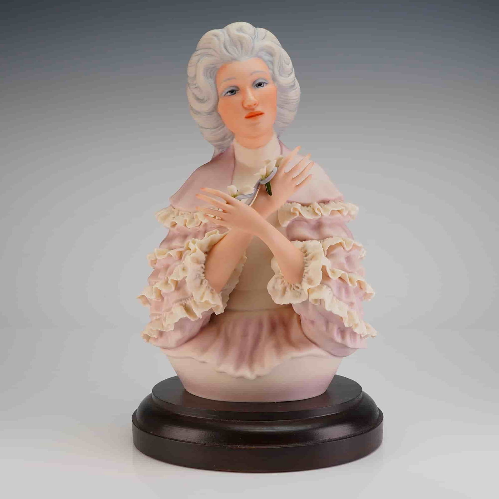 Goebel Helen Granger Young Porcelain Bust, Charlyne: This limited-edition, 47 of 500, bisque porcelain bust titled Charlyne and its accompanying certificate of authenticity (COA). The figurine was produced by Goebel, U.S.A. in 1980, designed by artist H