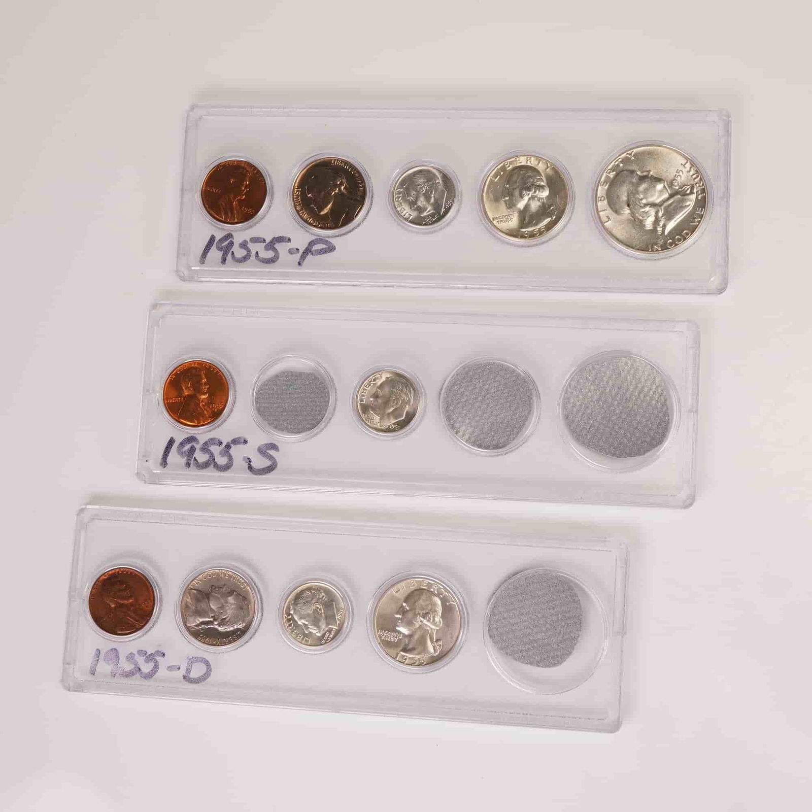 3pc 1955-P, S & D United States Coin Sets (1 of 6)