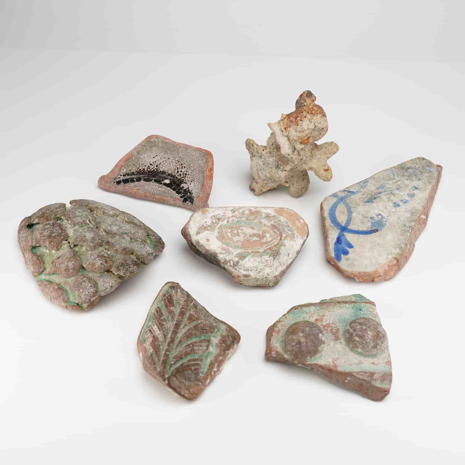 7pc Fossilized Pottery Fragments (Shards) (1 of 5)