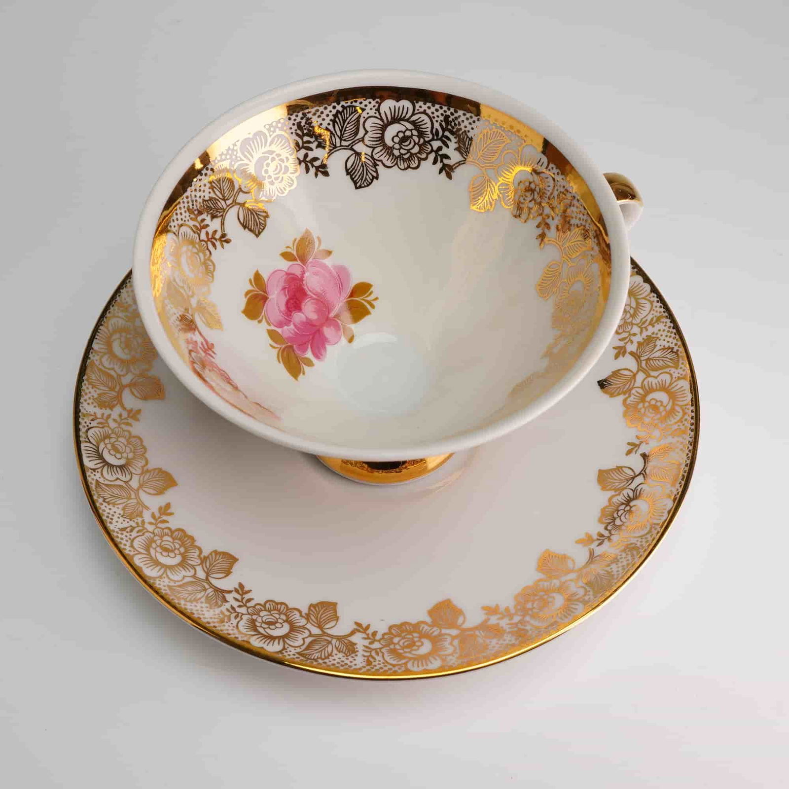 Mitterteich Bavaria Gilt Porcelain Tea Cup and Saucer (1 of 4)