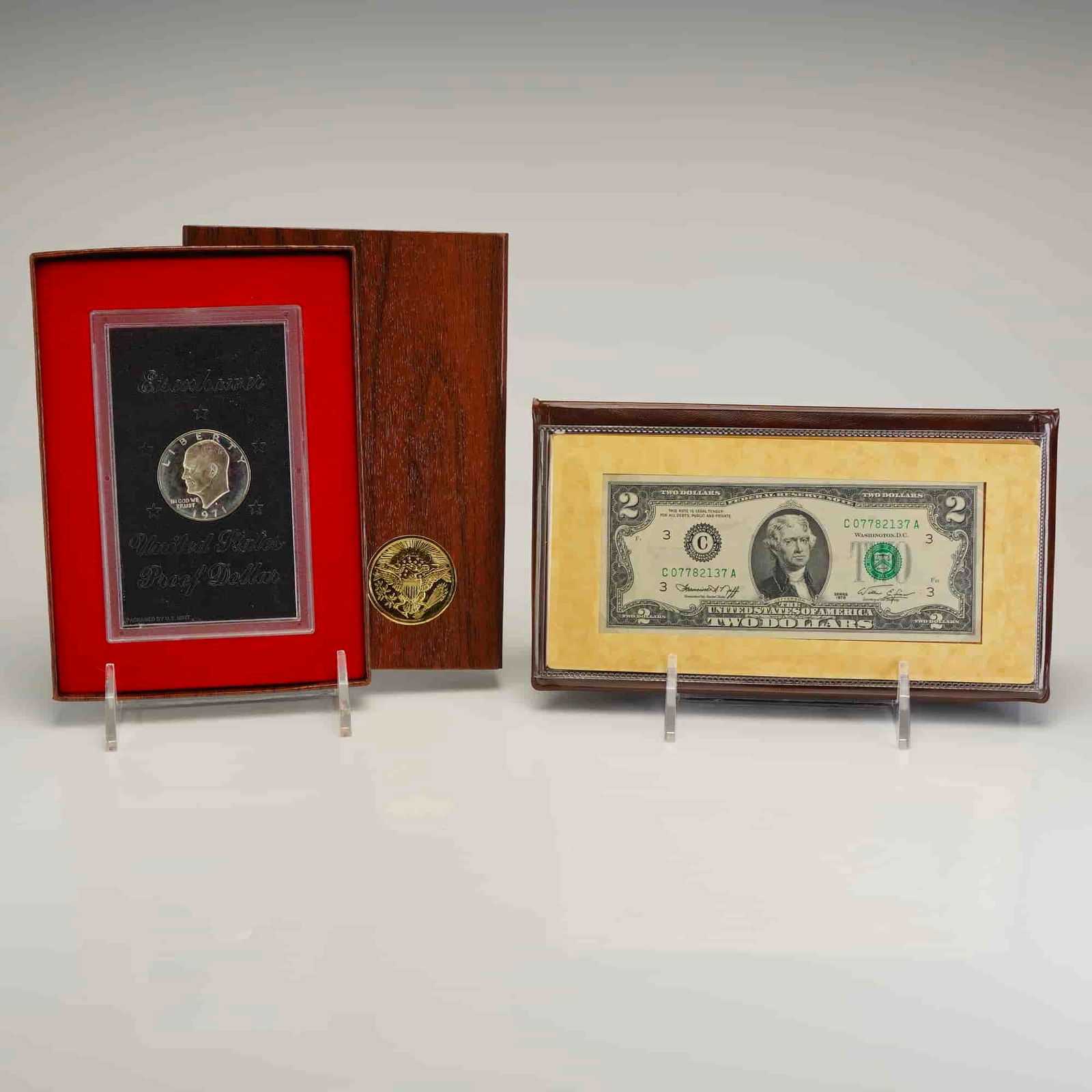 US 3pc Group: 1971-S Silver Proof $1, 1972-D $1, 1976 $2 Note (1 of 3)