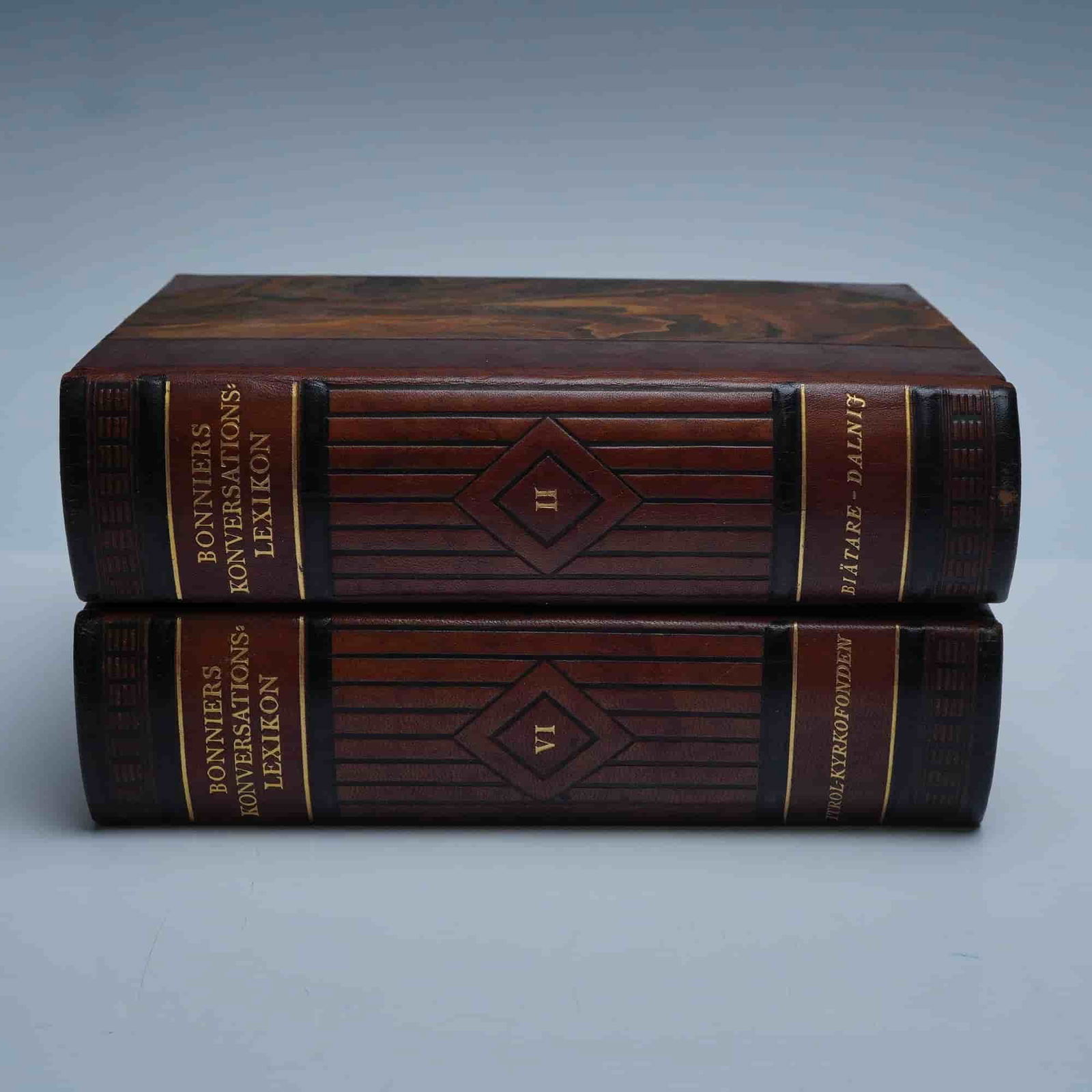 2pc Volumes of Bonniers Konversations Lexikon, Swedish Encyclopedia (1 of 4)