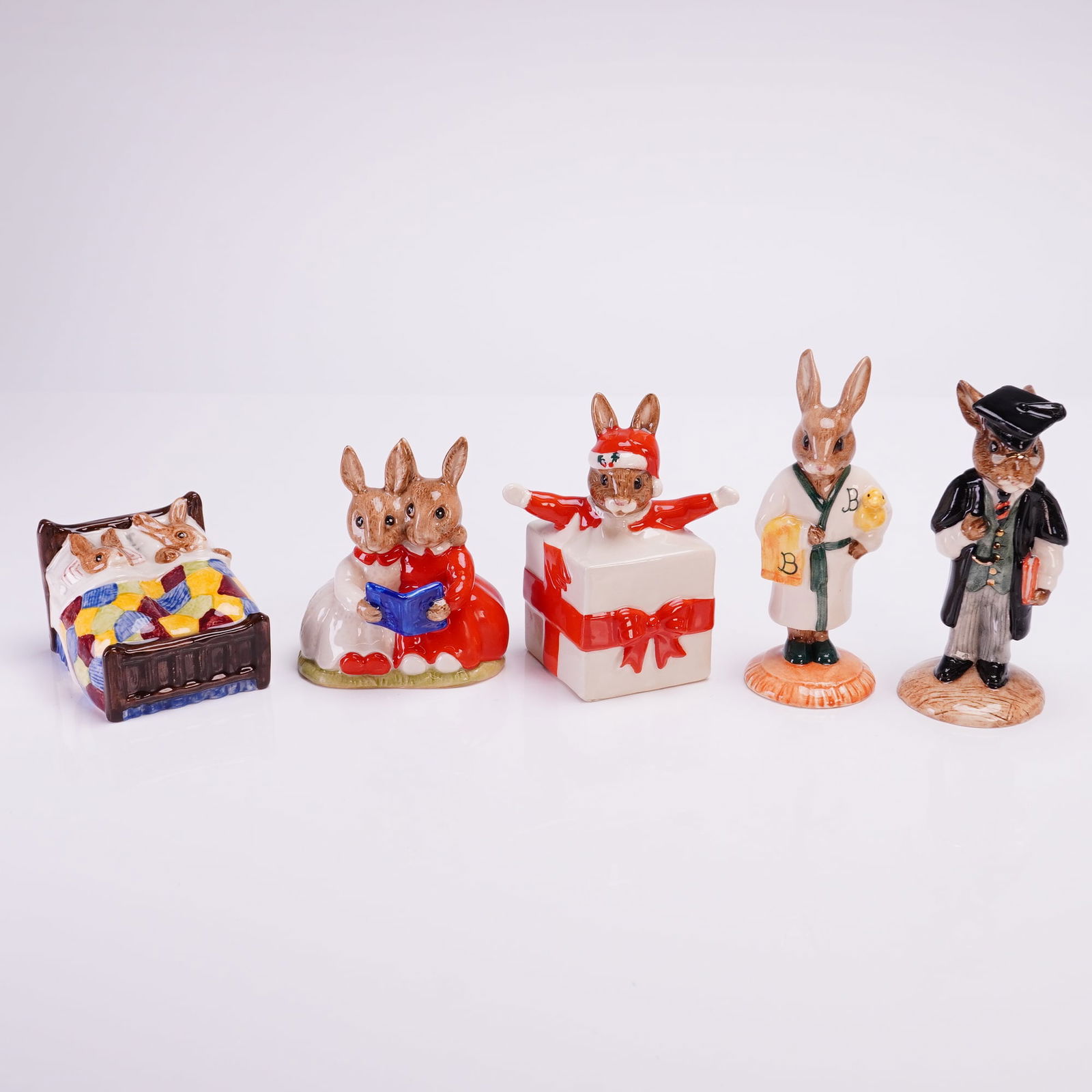 Collection of 5 Royal Doulton Bunnykins Polychrome Figurines (1 of 3)