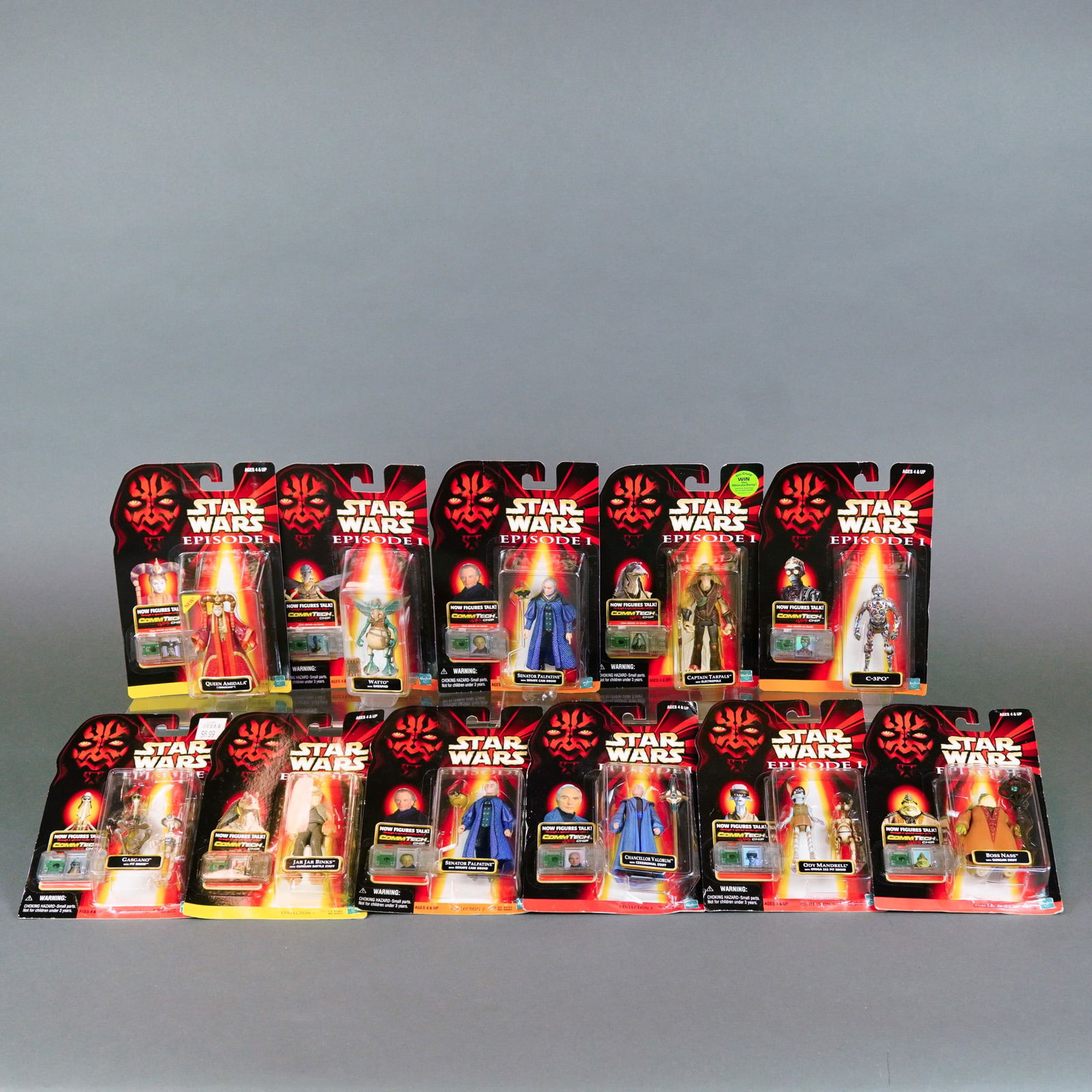 Hasbro Star Wars Episode I The Phantom Menace Action Figure Collection, c. 1999: A collection of eleven Star Wars Episode I: The Phantom Menace action figures manufactured by Hasbro. This group features the standard 3.75-inch scale series released circa 1999. Each figure is