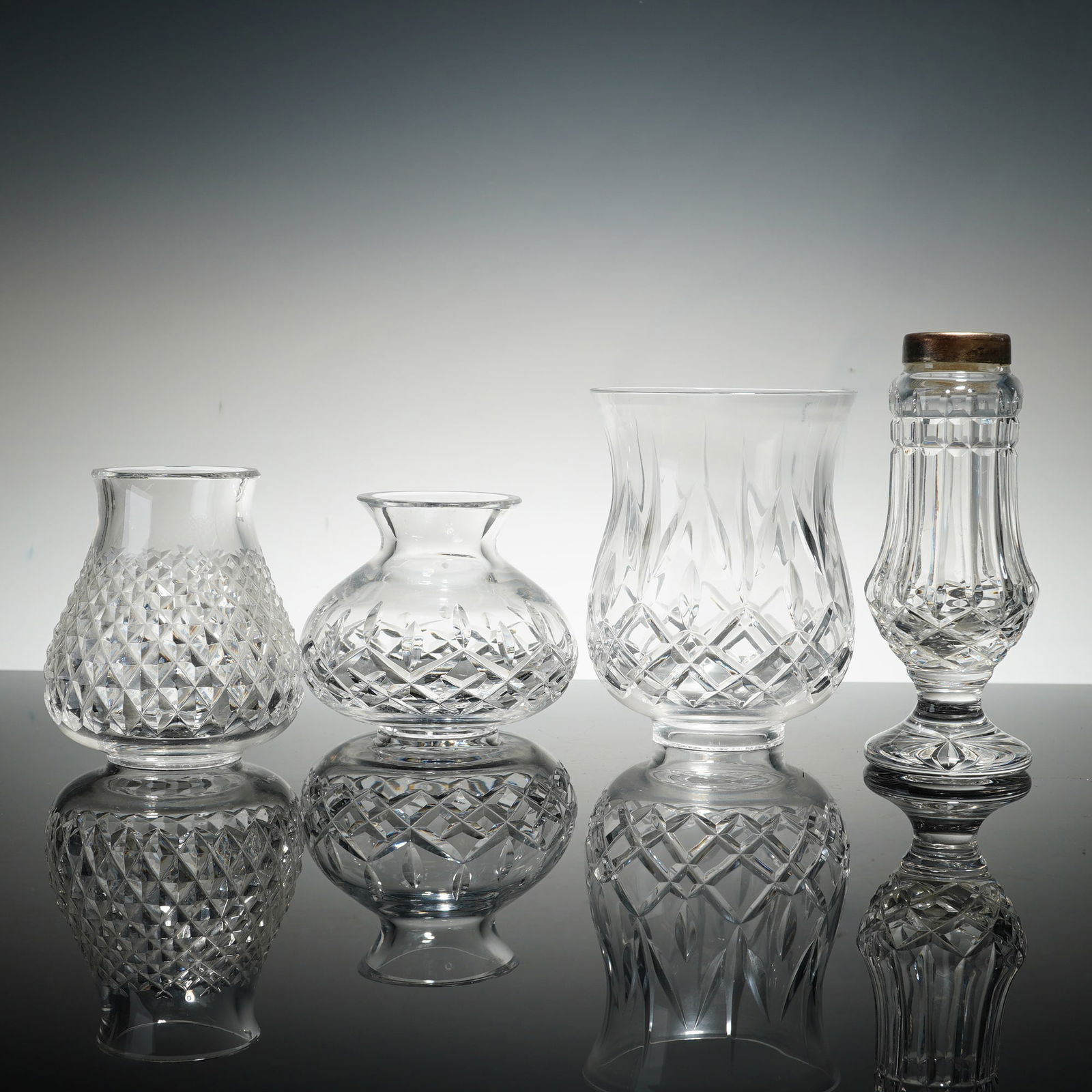 4pc Waterford Crystal Hurricane Lamp Shades and Sugar Shaker (1 of 3)