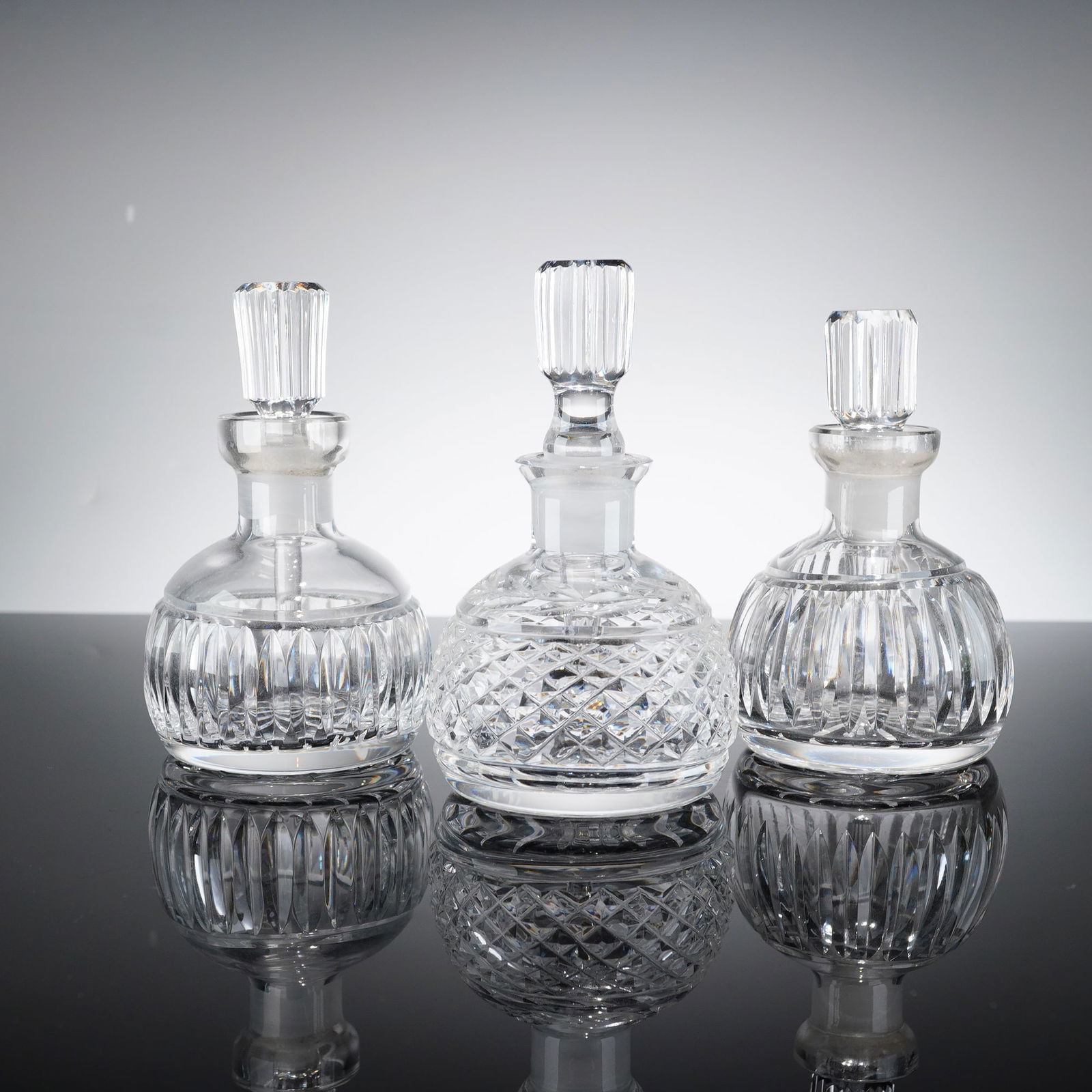 3pc Waterford Crystal Perfume Bottles with Stoppers (1 of 3)