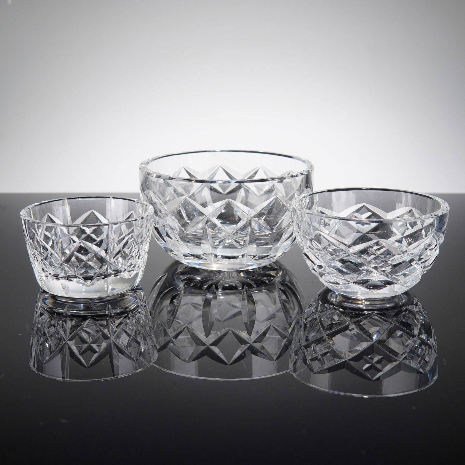 3pc Waterford Clear Crystal Decorative Cut Bowls (1 of 2)