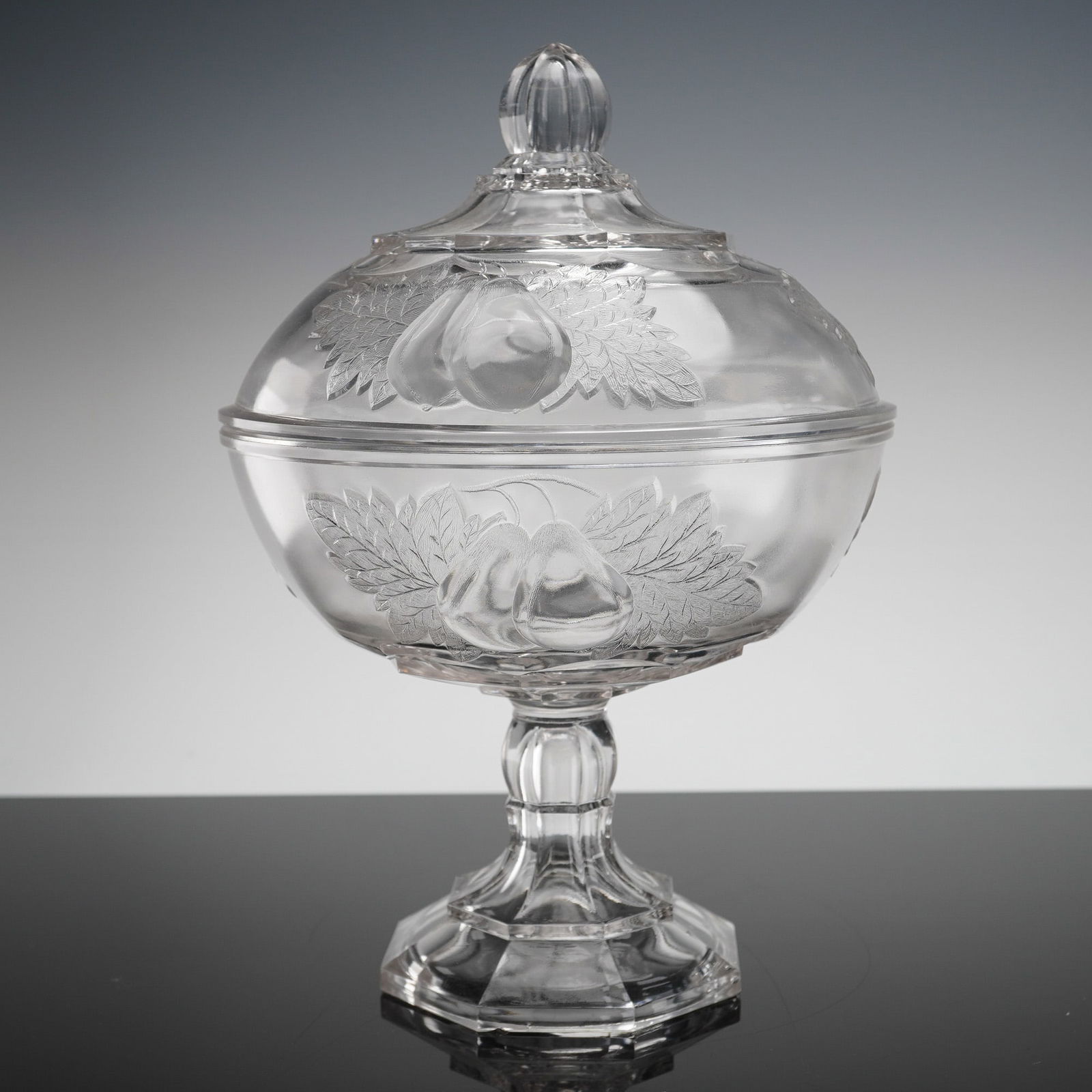 Adams & Company Early American Pressed Glass Baltimore Pear Covered Compote (1 of 2)