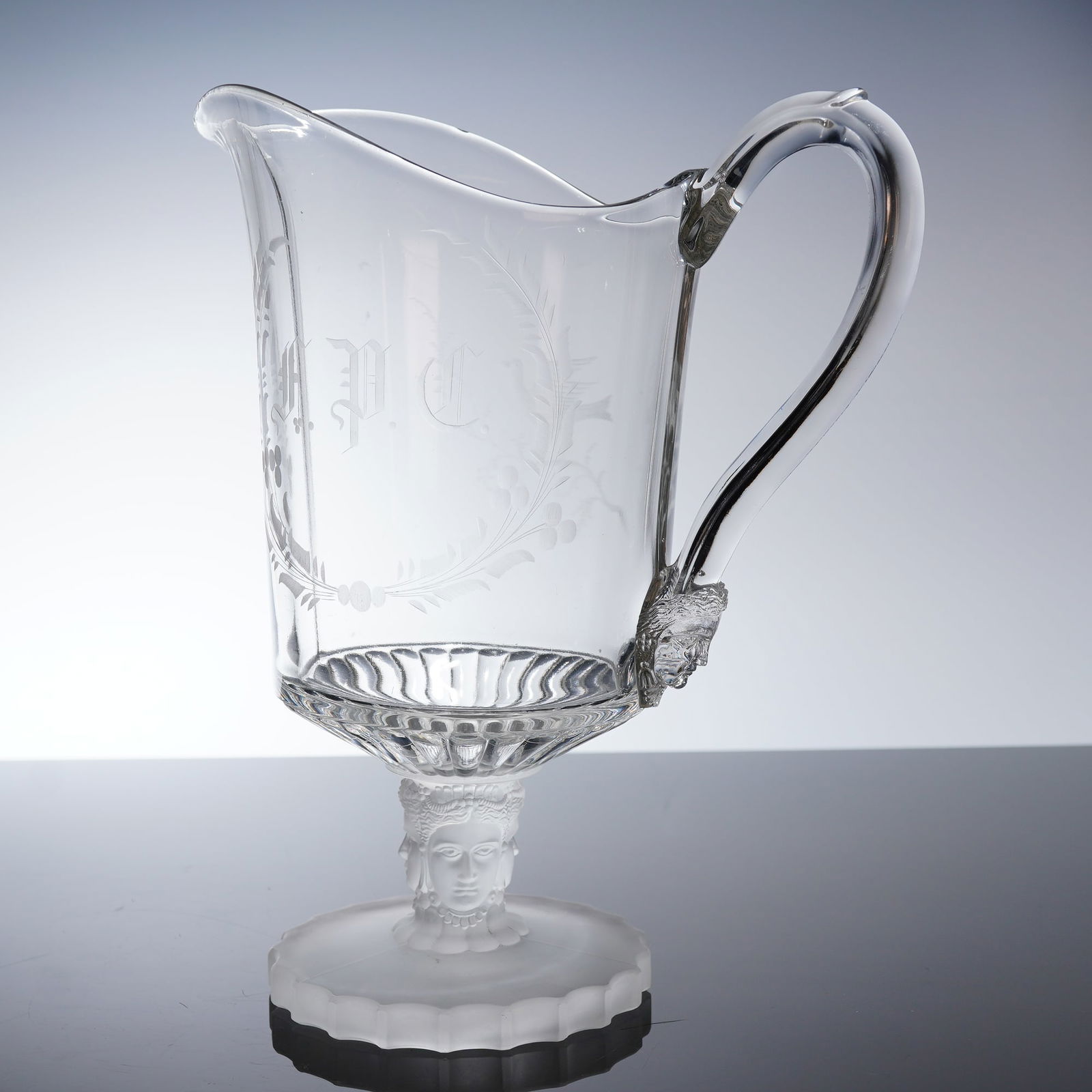Duncan Miller EAPG Engraved Ewer, Three-Face (1 of 5)