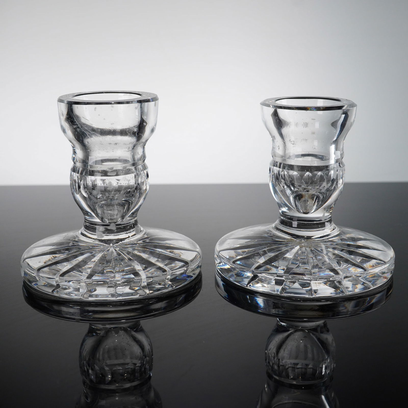 A Pair of Waterford Glandore Pattern Cut Crystal Baluster Candlesticks (1 of 4)