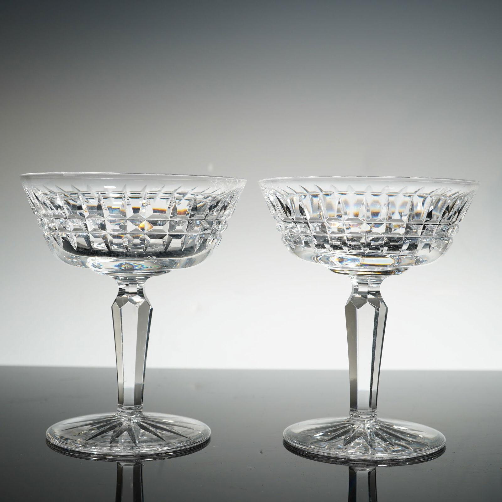 A Pair of Waterford Crystal Colleen Short Stem Champagne Coupe Glasses (1 of 4)