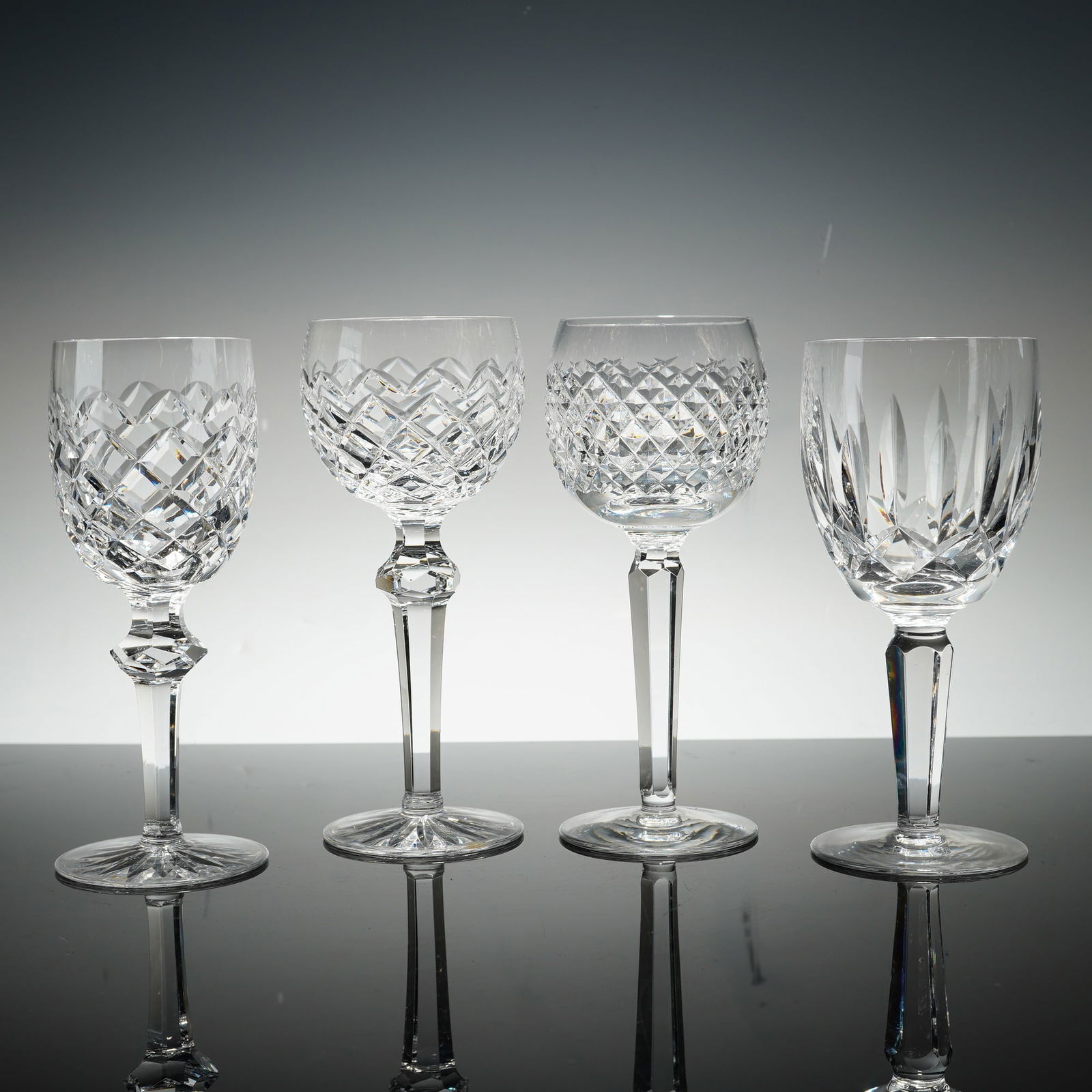 4pc Waterford Crystal Powerscourt, Alana, and Kildare Goblets and Wine Glasses (1 of 4)