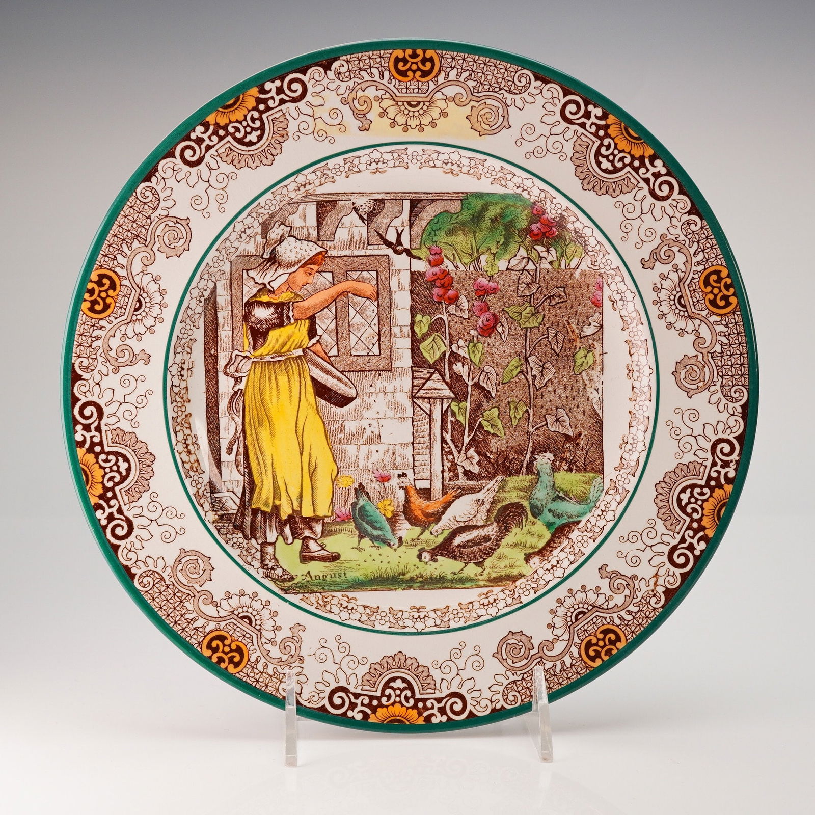 Wedgwood Etruria England Four Seasons Plate August (1 of 3)