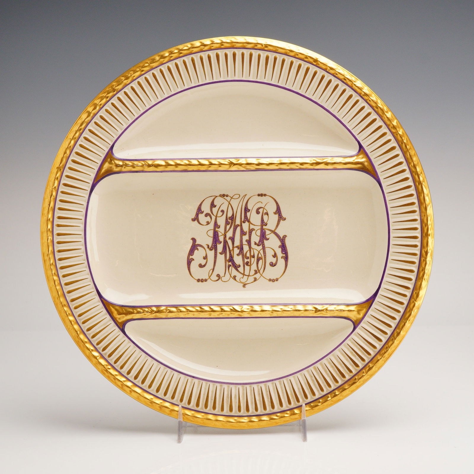 Wedgwood Monogrammed Divided Earthenware Plate for Charles R. Lynde (1 of 3)