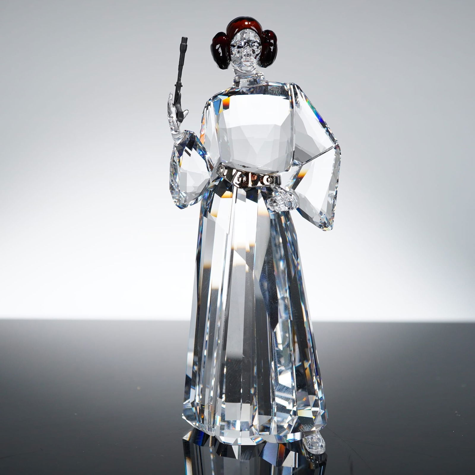 Swarovski Star Wars Princess Leia Figurine #5472787, 4.3 Inches: Swarovski Star Wars Princess Leia Crystal Figurine #5472787. This professional collectible is crafted from multi-faceted lead crystal, featuring a clear crystal body and head with finely sculpted faci