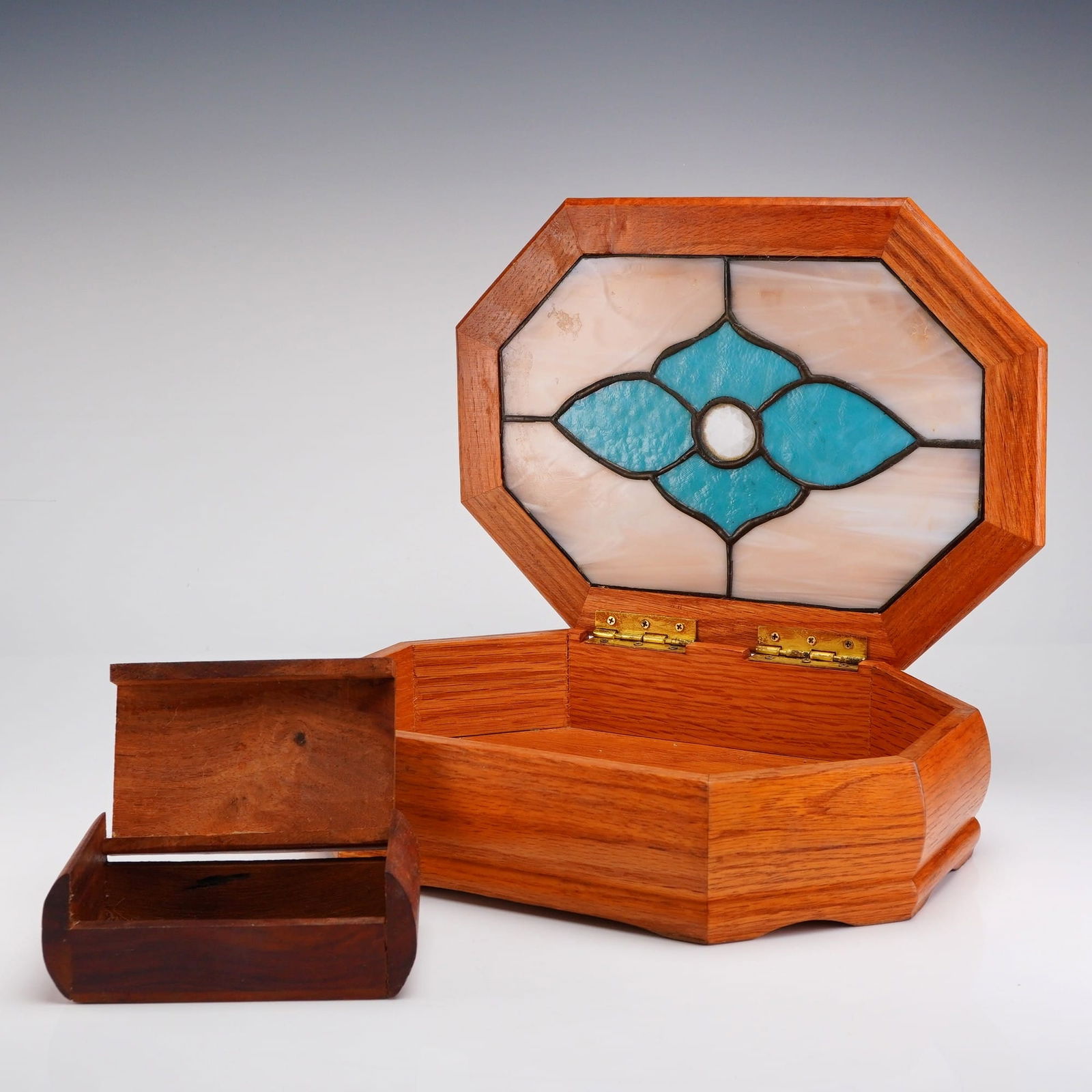 Two Wooden Lidded Boxes - 2