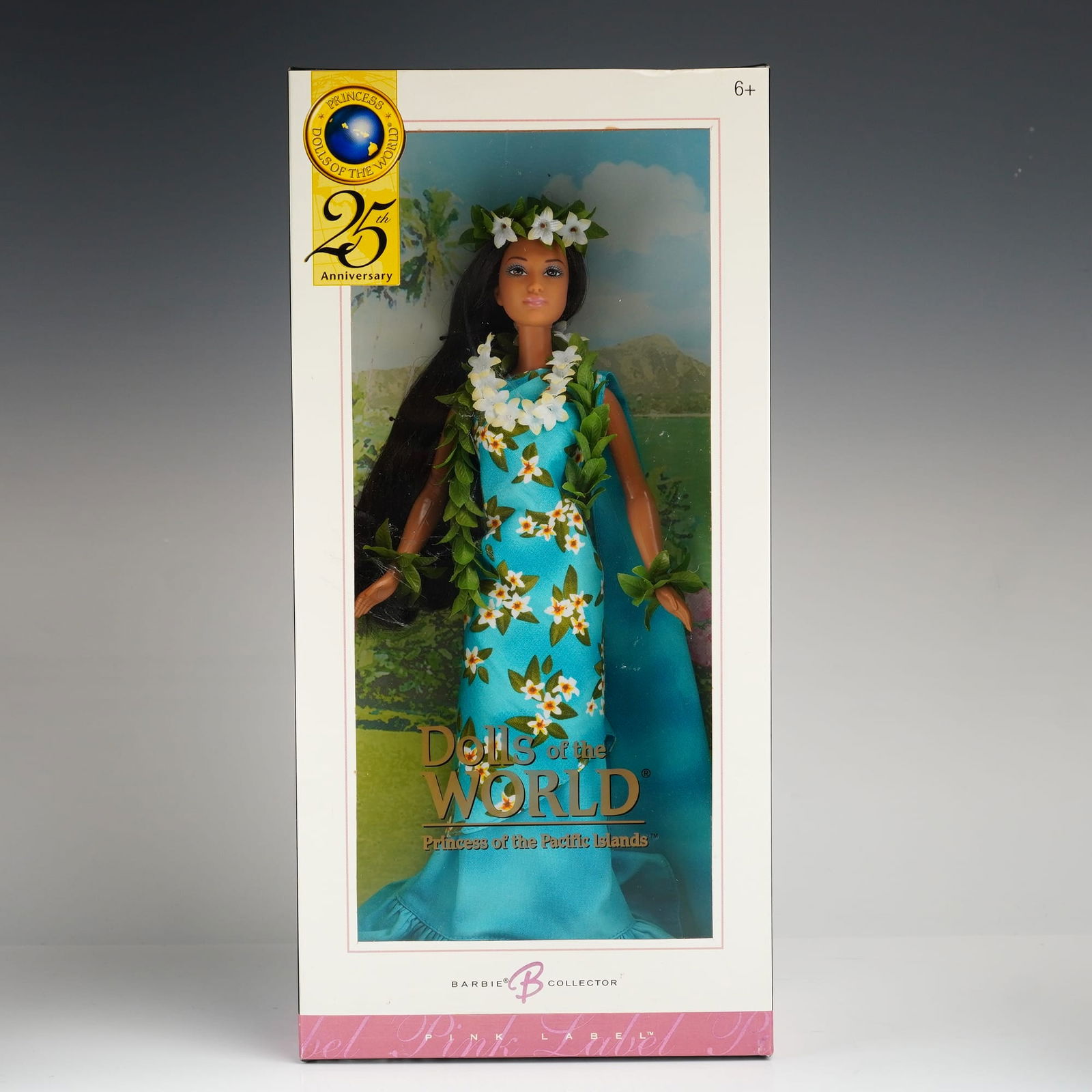 Mattel Princess of the Pacific Islands Barbie Doll, 11.5 Inches: Mattel vinyl collector doll from the Dolls of the World – The Princess Collection, released for the 25th Anniversary. This Pink Label edition features long, straight black rooted hair and fixed, pai