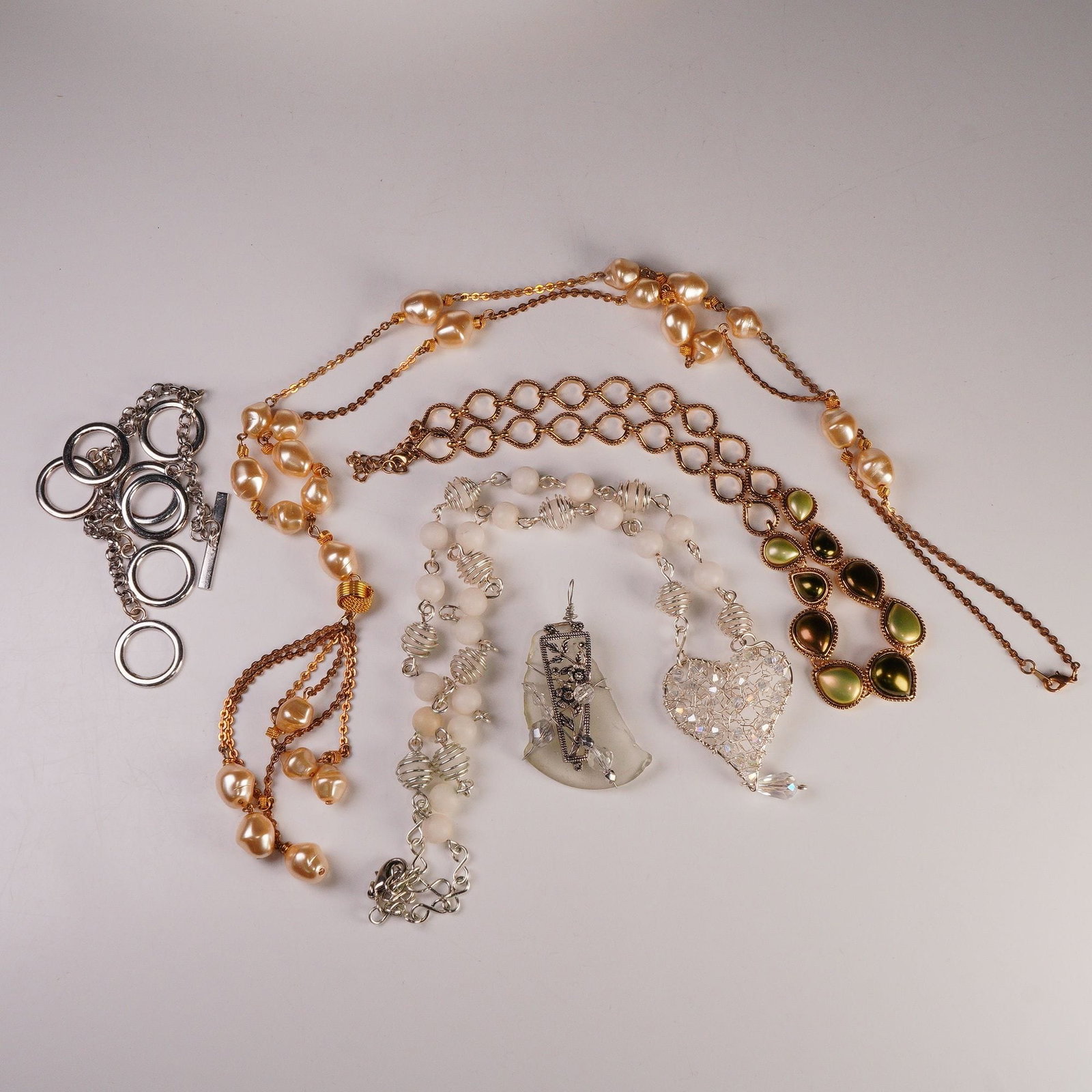 5pc Costume Jewelry Collection- Necklaces, Bracelet and Pendant (1 of 6)