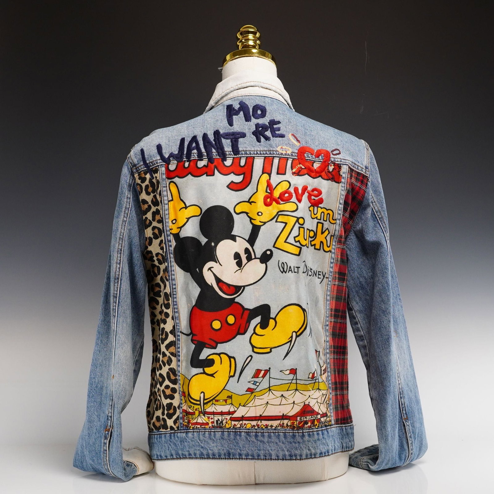 Contemporary Desigual Patchwork Denim Jacket, Mickey Mouse Theme - 4