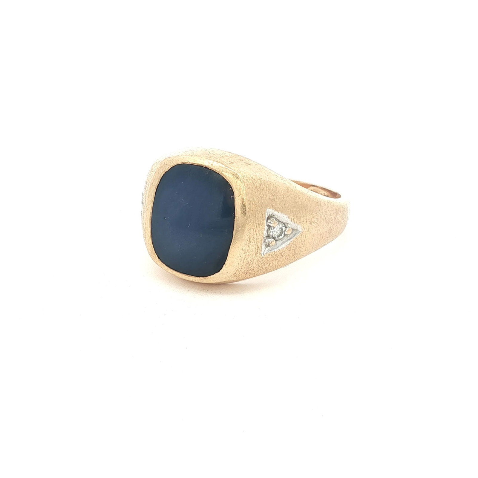 14K Yellow Gold, Diamond & Sapphire Cabochon Ring (1 of 5)