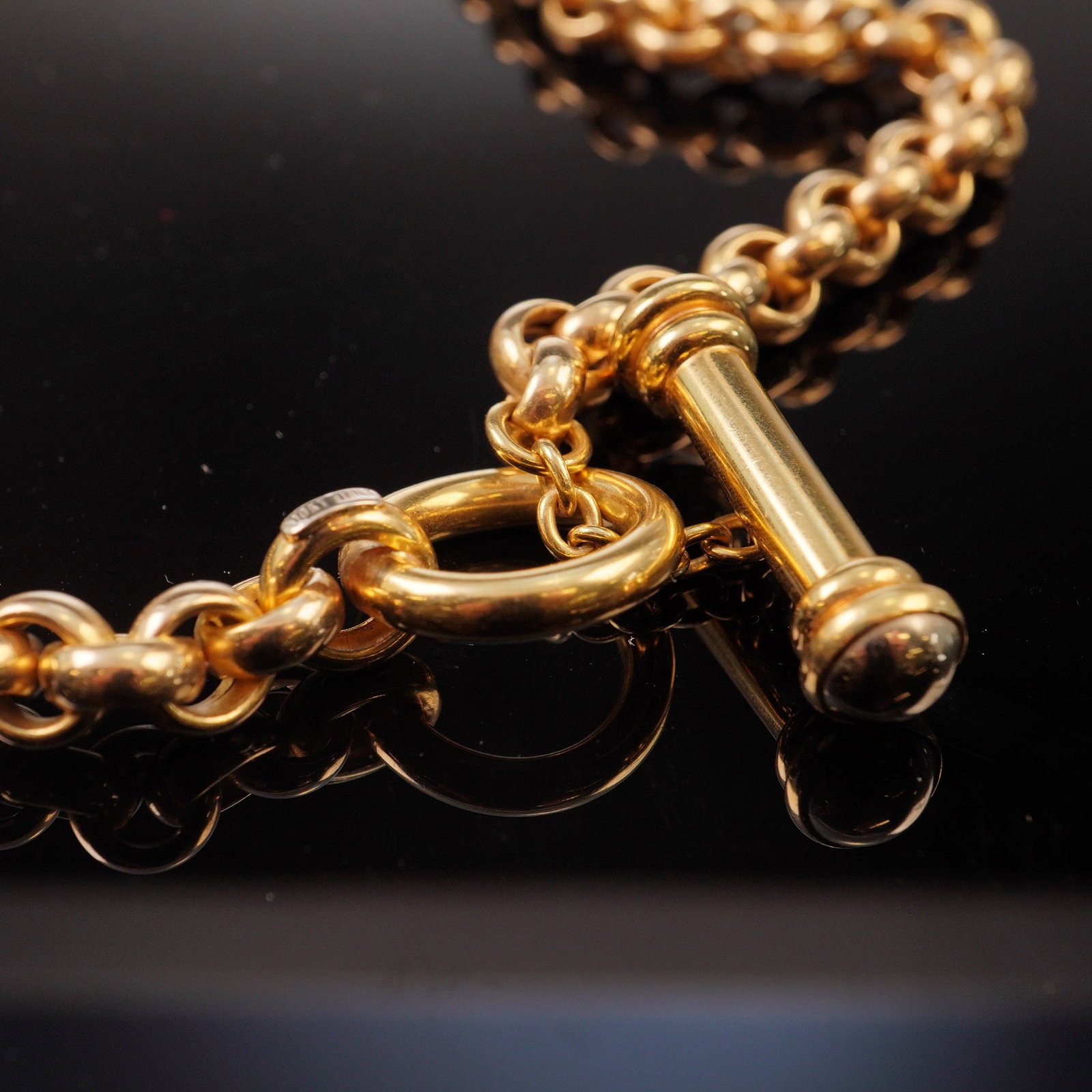 Italian 18K Gold Link Chain Necklace - 5