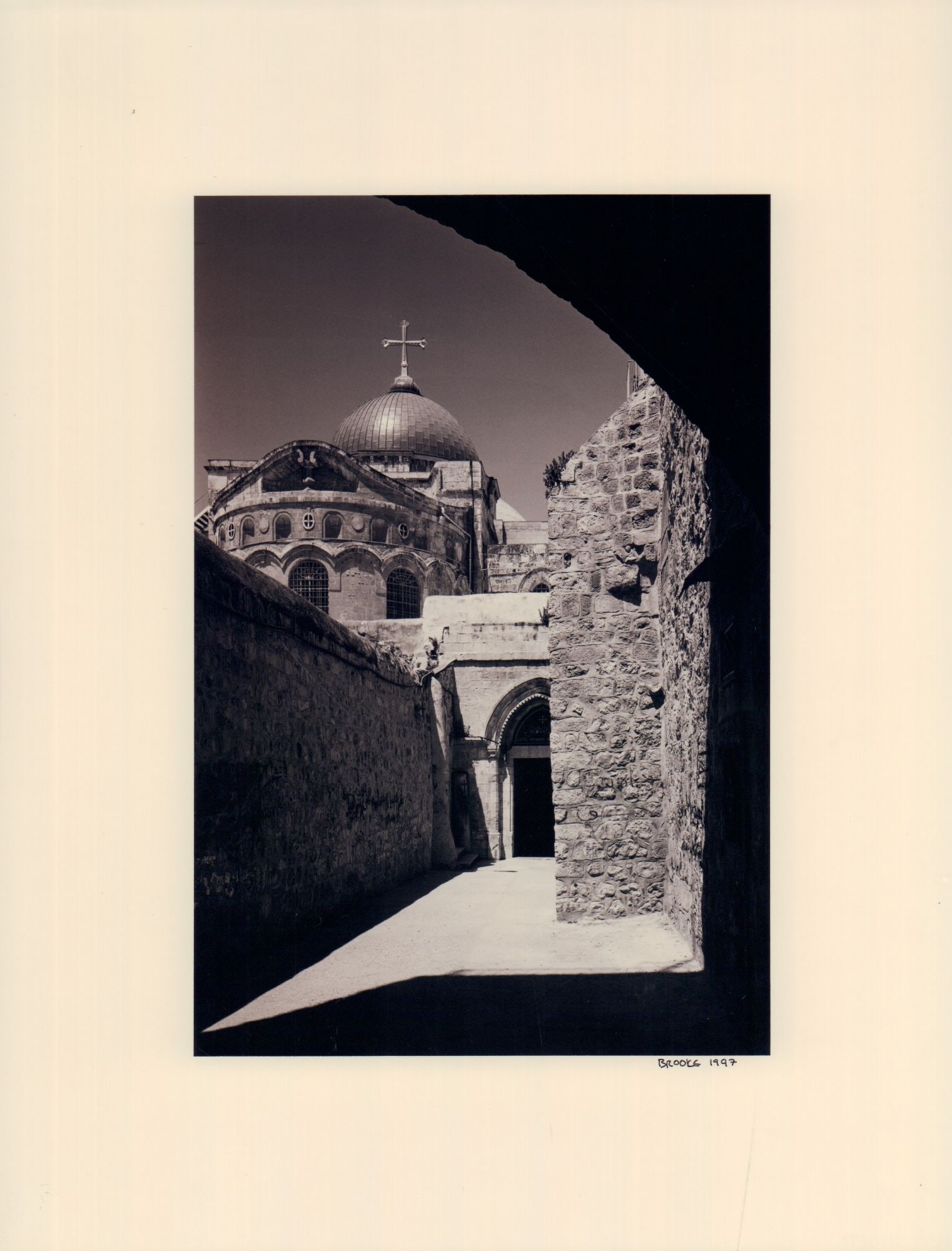 Steven Brooke, 10pc Ektacolor Print Photographs, Views of Jerusalem, Signed: A magnificent suite of ten Ektacolor photographic prints by the renowned architectural photographer Steven Brooke, capturing the sacred heart of Jerusalem through a masterful lens. Executed in 1997, t