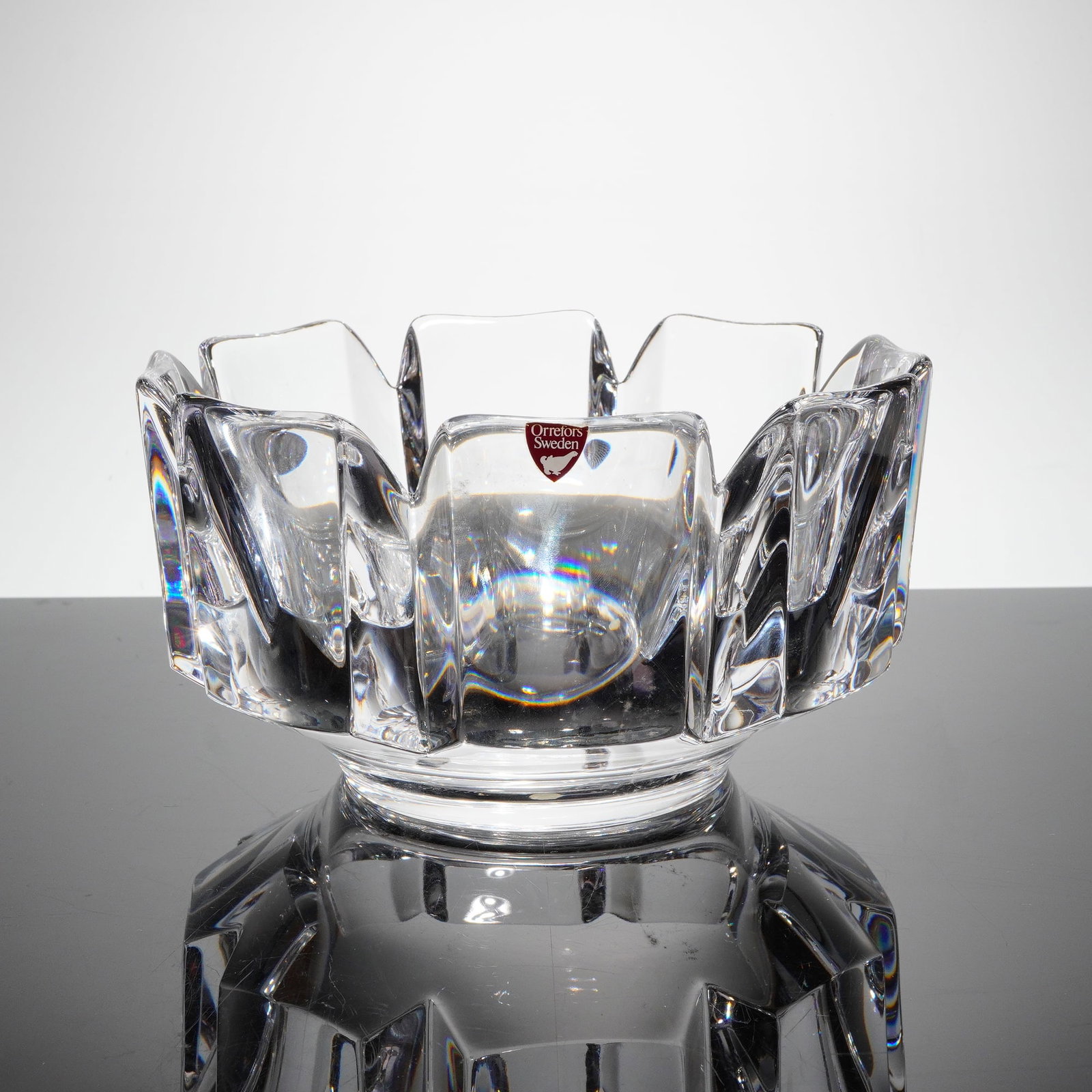 Orrefors Corona Crystal Bowl Designed by Lars Hellsten (1 of 5)