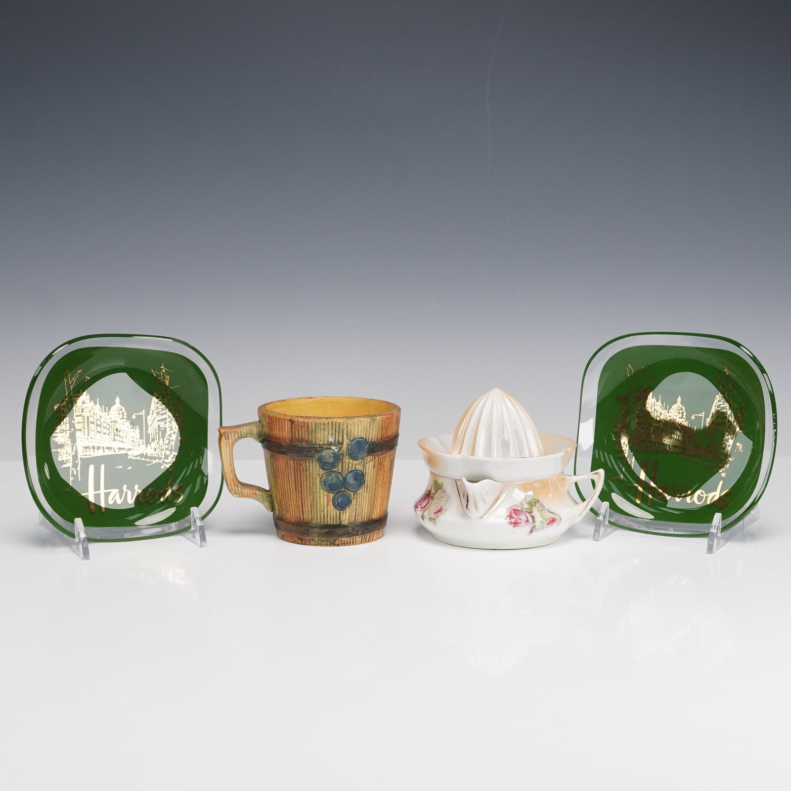 5pc Tableware w/ Porcelain Juicer, Mug and Harrod's London Glass Dishes (1 of 7)