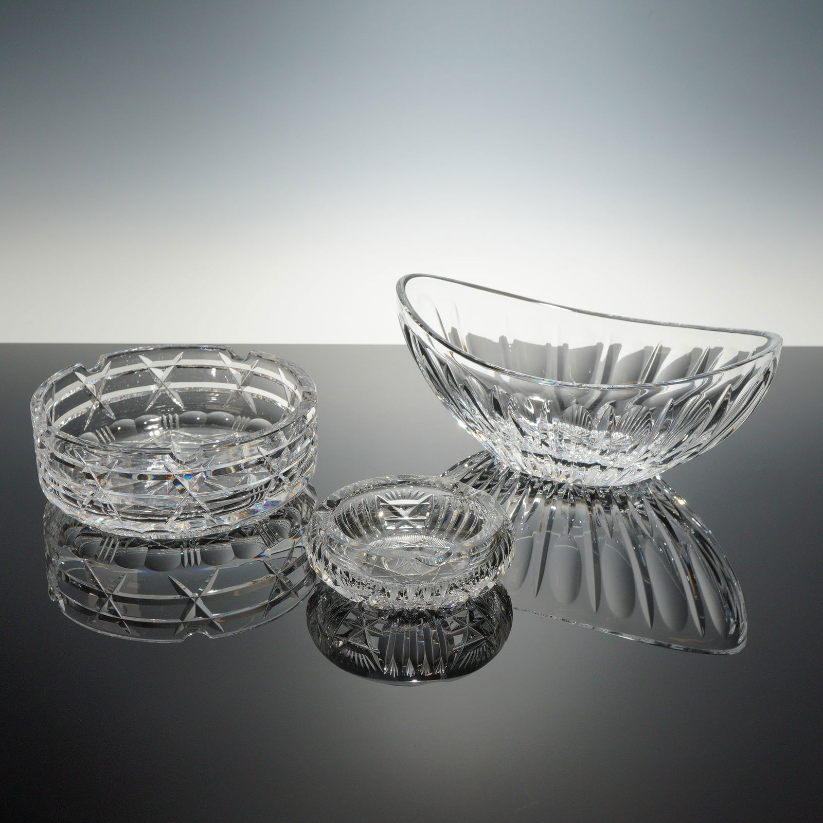Three Pieces of Cut Lead Crystal Tableware in the Style of Godinger Dublin (1 of 3)