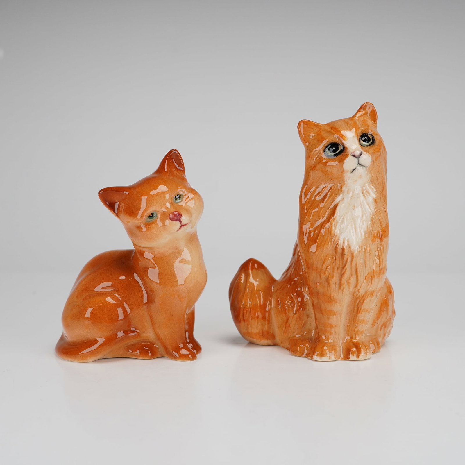 2pc Royal Doulton Porcelain Seated Ginger Cats Figurines, DA194 & DA123 (1 of 3)