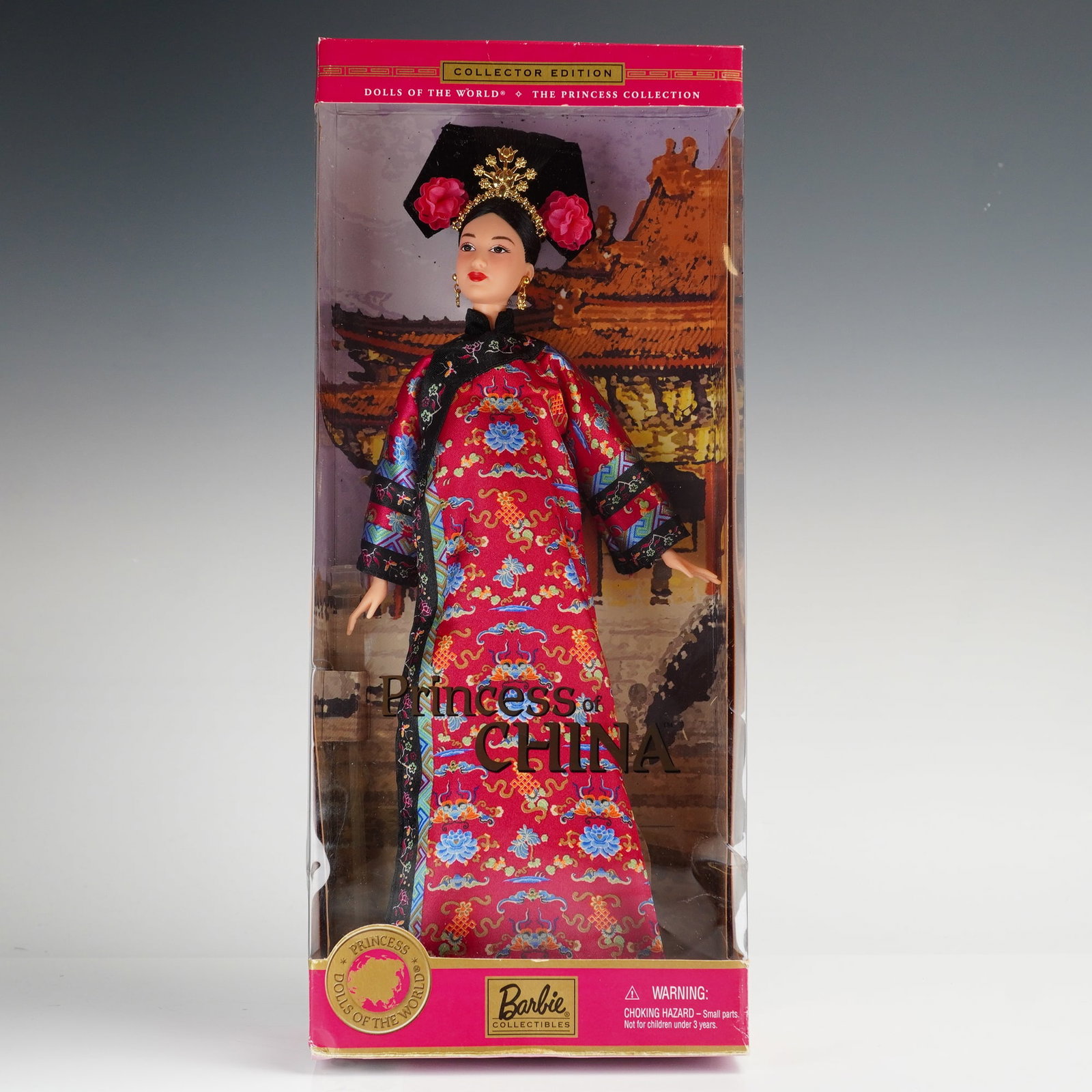 Mattel Princess of China Barbie Doll, 11.5 Inches: Produced by Mattel as part of the Dolls of the World: The Princess Collection, this vinyl doll features a jointed body and is marked Mattel, Inc. 2001 on the packaging. The doll has rooted black synth