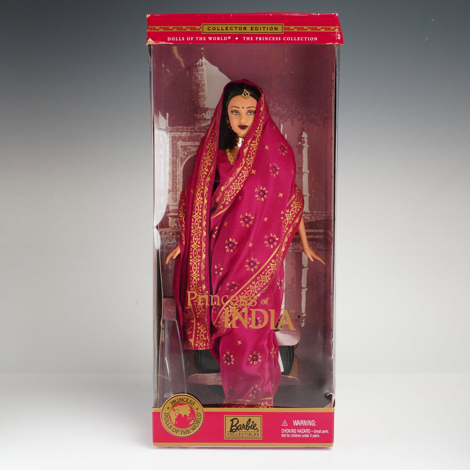 Mattel Princess of India Barbie Doll, Dolls of the World: The Princess Collection, 11.5 Inches: Manufactured by Mattel, Inc., this vinyl collector doll is part of the Dolls of the World: The Princess Collection. The packaging is marked © 2000 Barbie Collectibles with product number 28374. The d