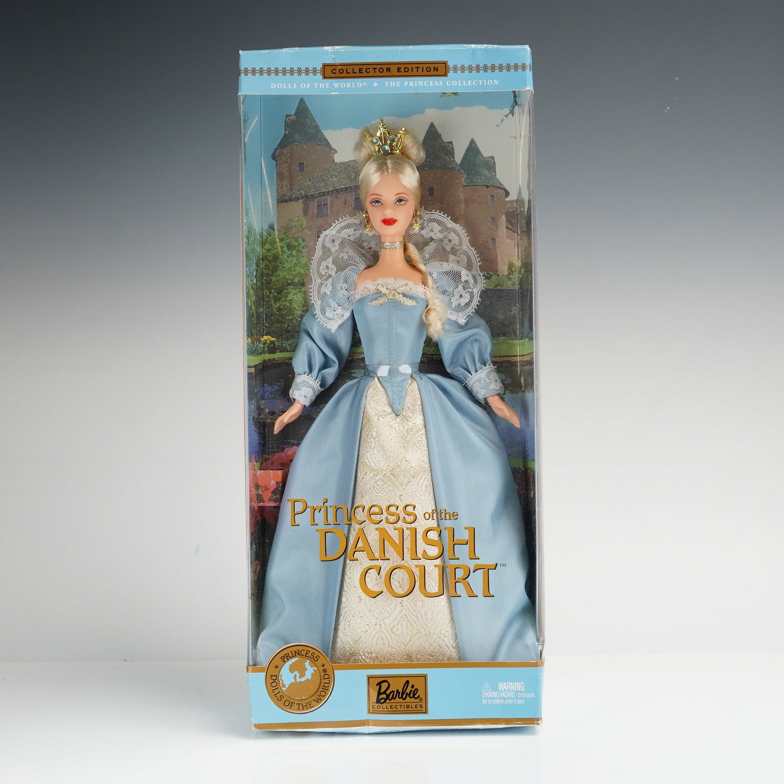 Mattel Princess of the Danish Court Barbie Doll, 11.5 Inches: Manufactured by Mattel, Inc. as part of The Princess Collection within the Dolls of the World series, this vinyl fashion doll is the 2002 Princess of the Danish Court, product number 56216. The doll f