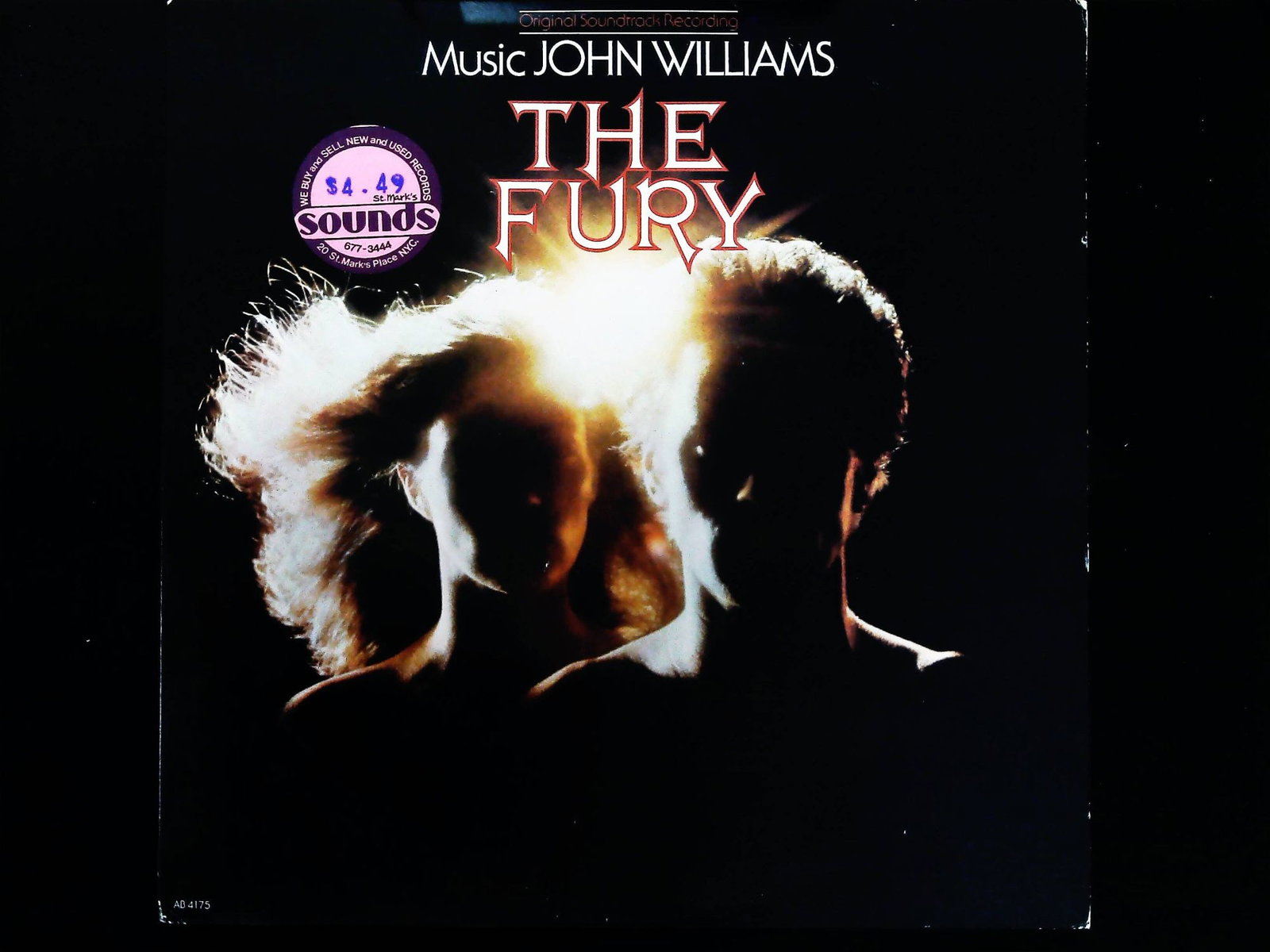 John Williams The Fury Original Soundtrack LP Record: An Original Soundtrack LP Record for the 1978 film The Fury, composed and conducted by John Williams with the London Symphony Orchestra. The item is the original 1978 release on the Arista label, cata