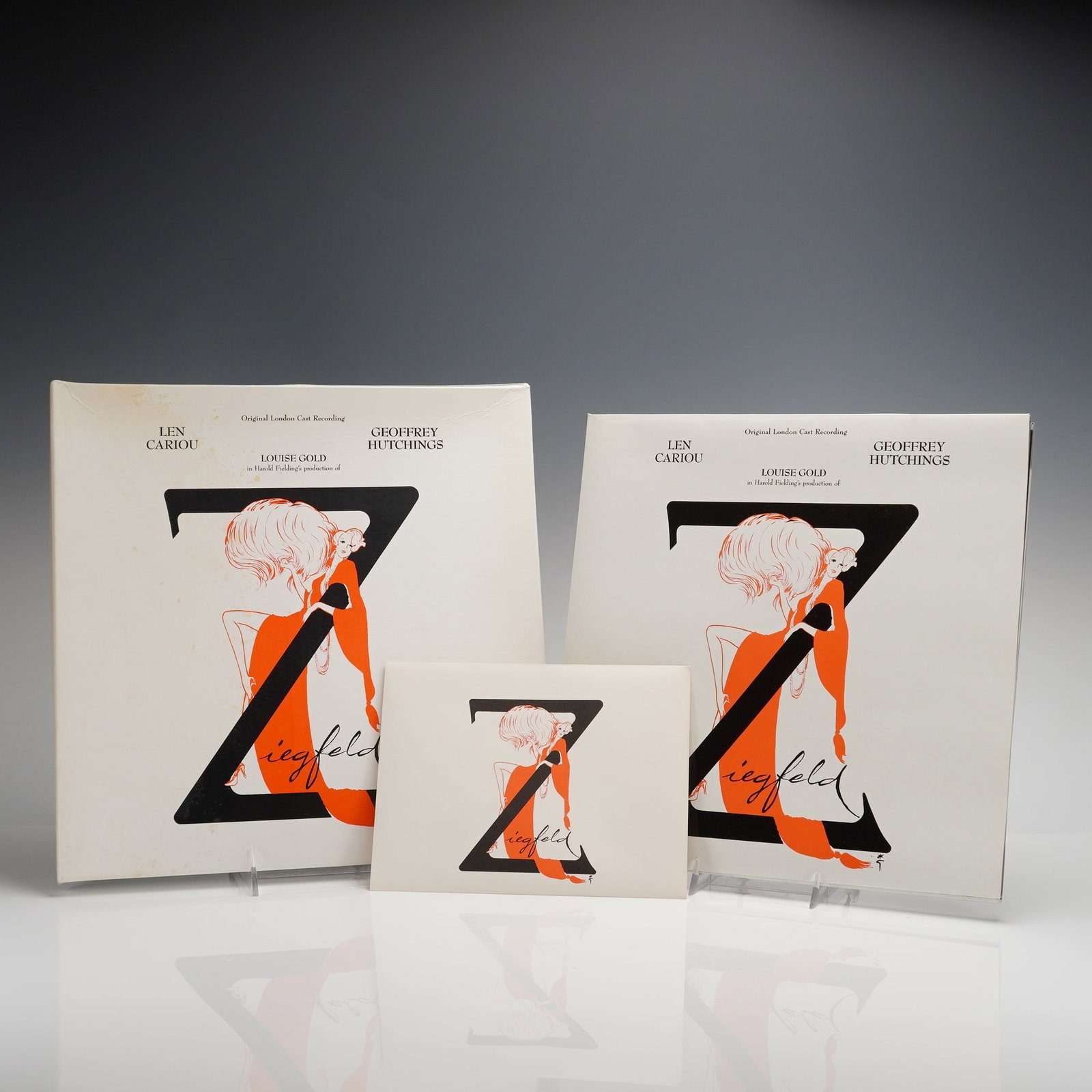 Ziegfeld Original London Cast Recording Viny Records Set: Ziegfeld, Original London Cast Recording, featuring Len Cariou, Louise Gold, and Geoffrey Hutchings, issued by First Night Records (CAST 14), London, 1989. Highly limited edition, numbered 044 of 250