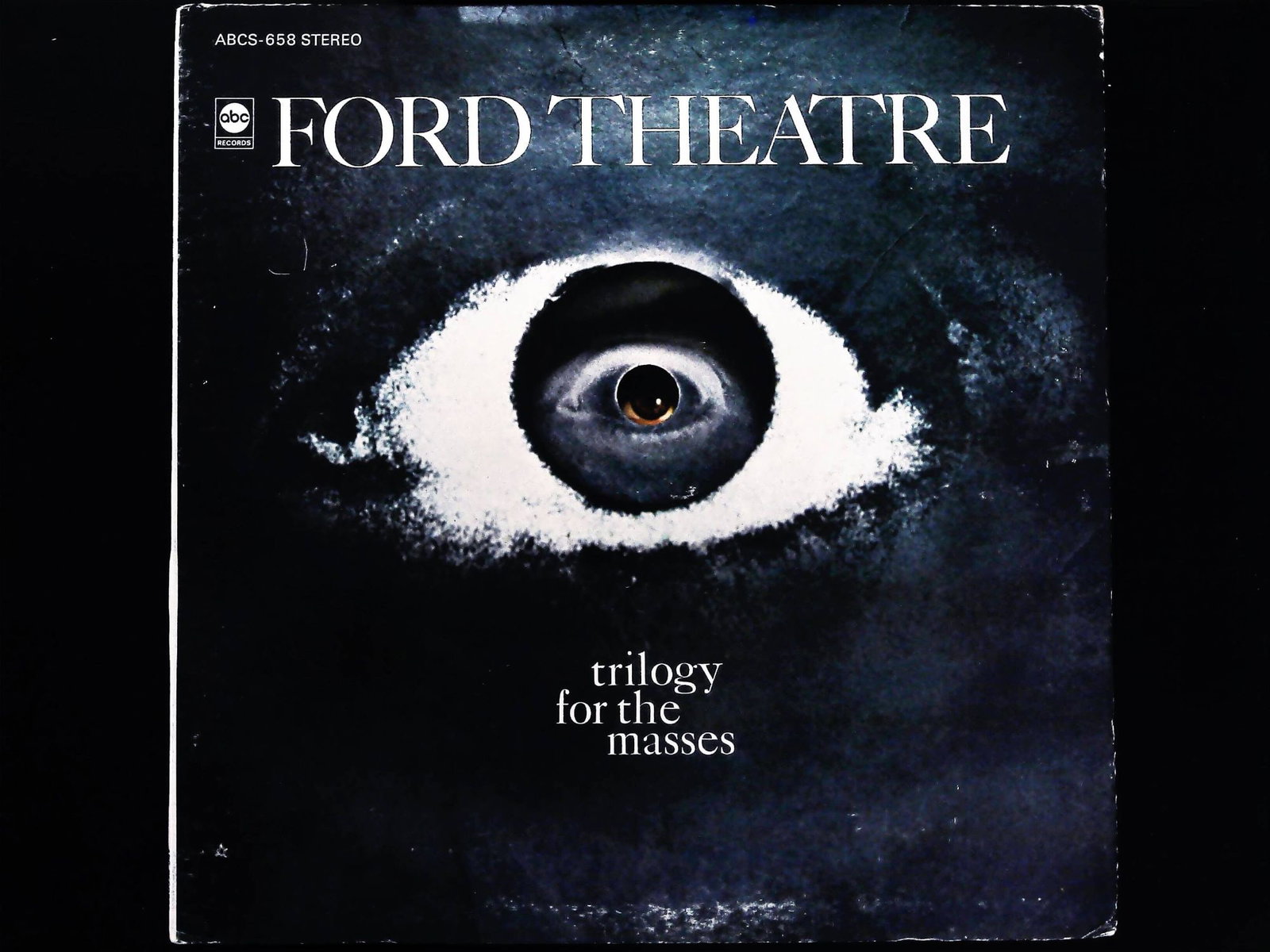 Ford Theatre Trilogy For The Masses Stereo LP Vinyl Album ABCS-658: A vintage 12-inch stereo vinyl LP album, Ford Theatre Trilogy For The Masses. Released on the abc Records label with catalog number ABCS-658. The album features psychedelic-style cover art dominated b