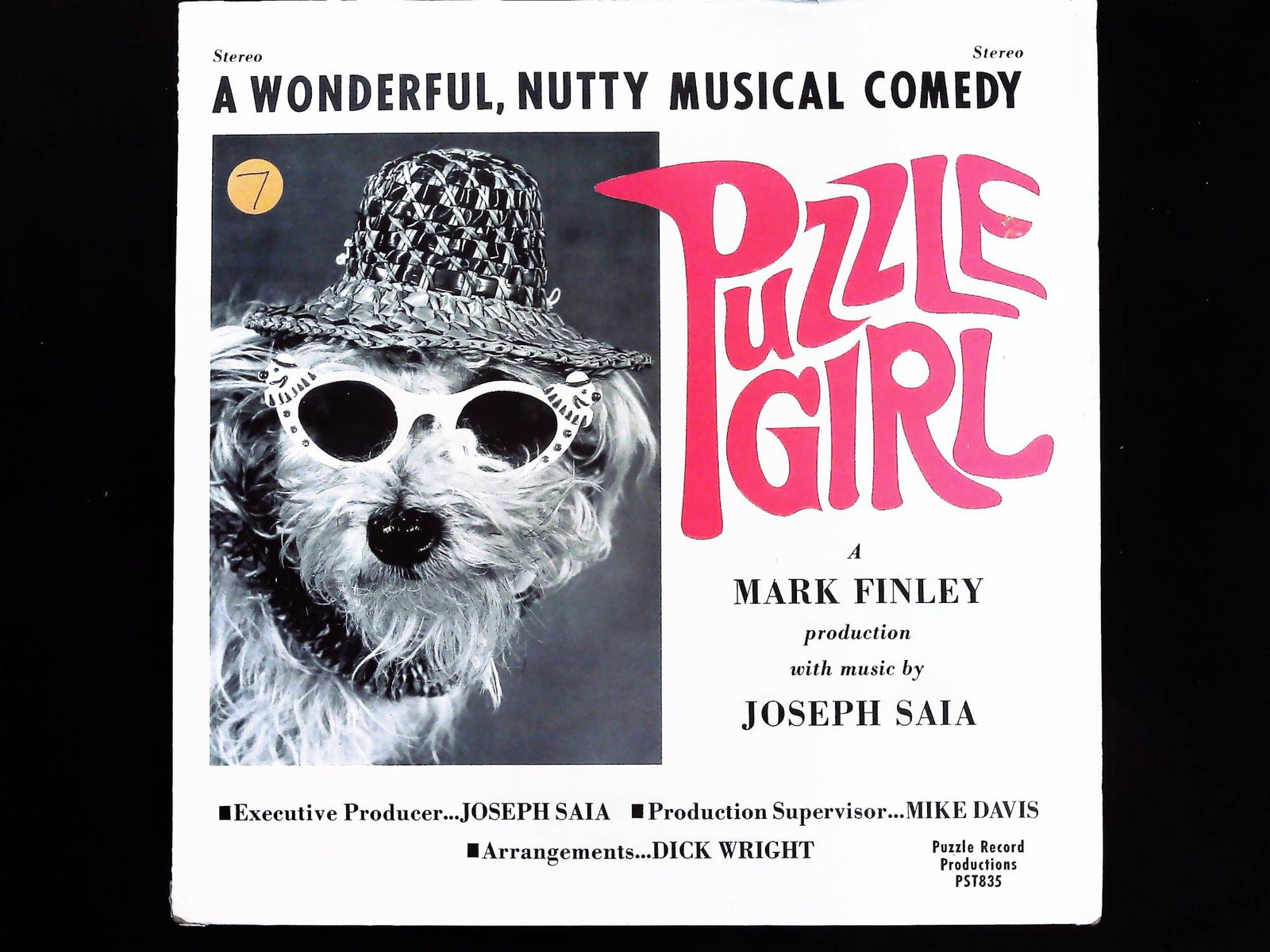 Joseph Saia - Puzzle Girl Musical Comedy Puzzle Records 1970: Joseph Saia (Music). Puzzle Girl: A Wonderful, Nutty Musical Comedy. A Mark Finley production. Boston, MA: Puzzle Record Productions (PST835), 1970. First and only pressing of this rare private press