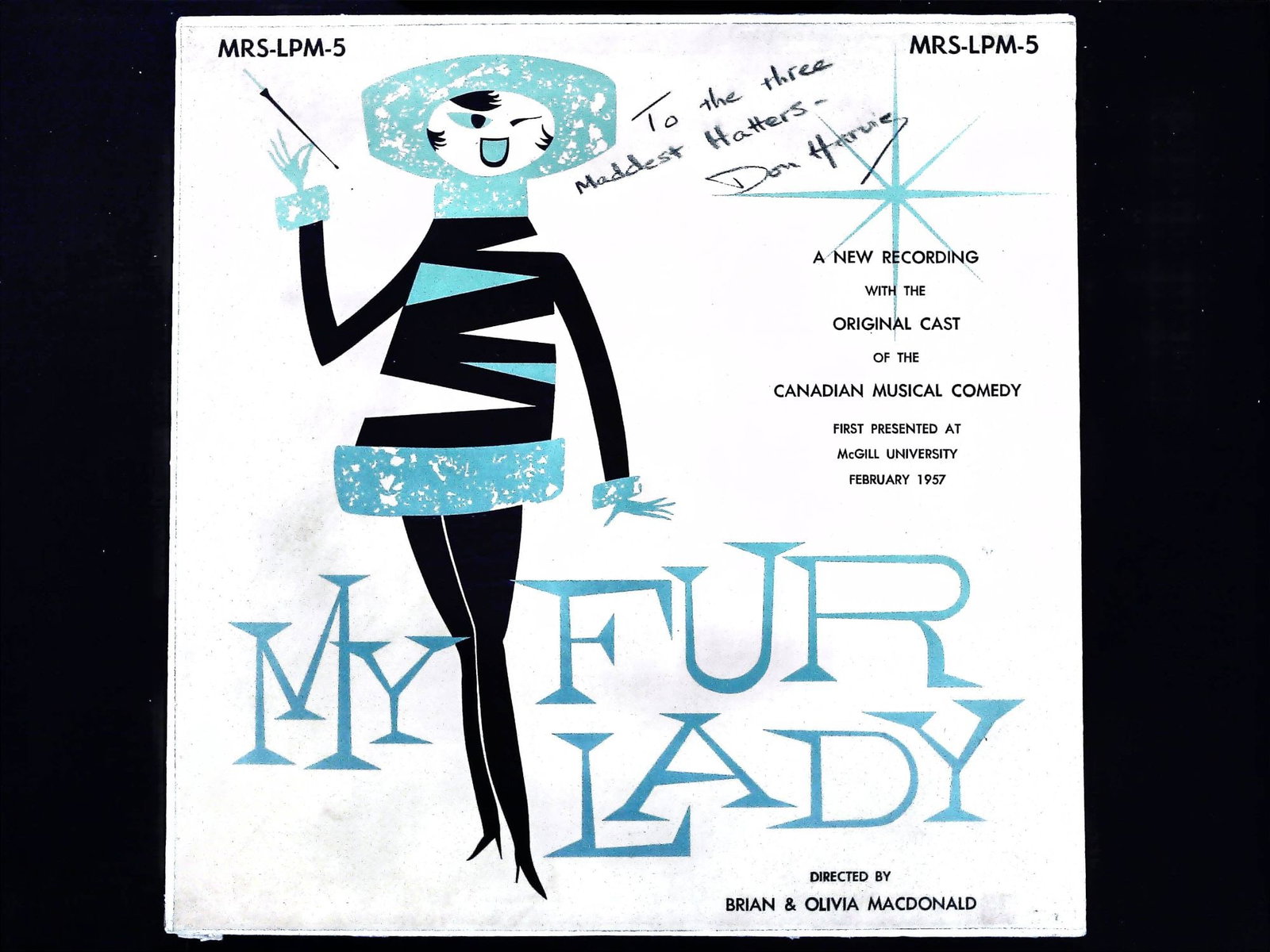 My Fur Lady Cast Recording McGill 1957 First Pressing Signed (1 of 3)